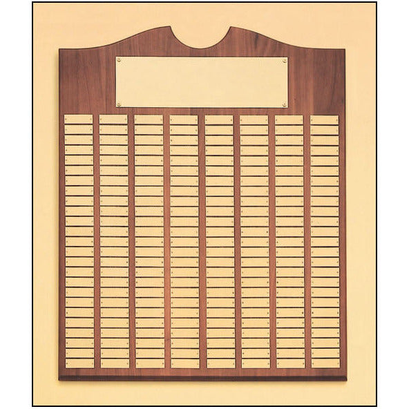 Perpetual Walnut Plaque With Scroll Top - 200 Plates | Alliance Awards LLC.