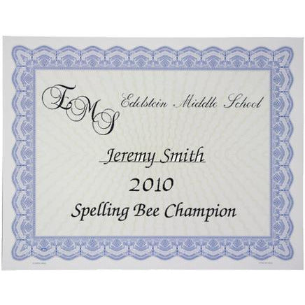Certificate Paper | Alliance Awards LLC.