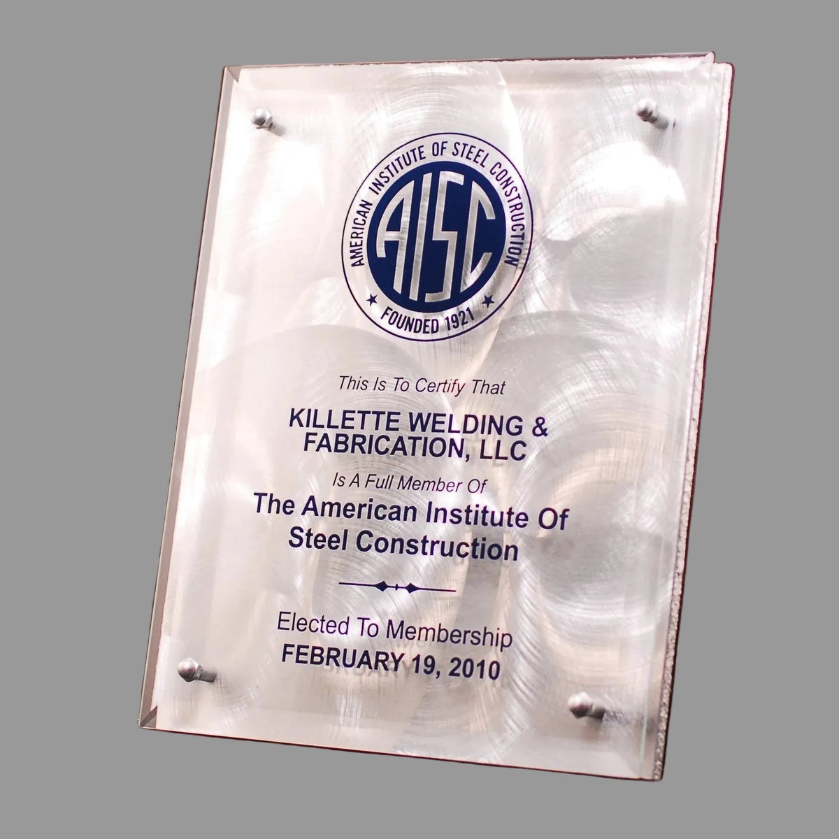 Glass Floating Plaque