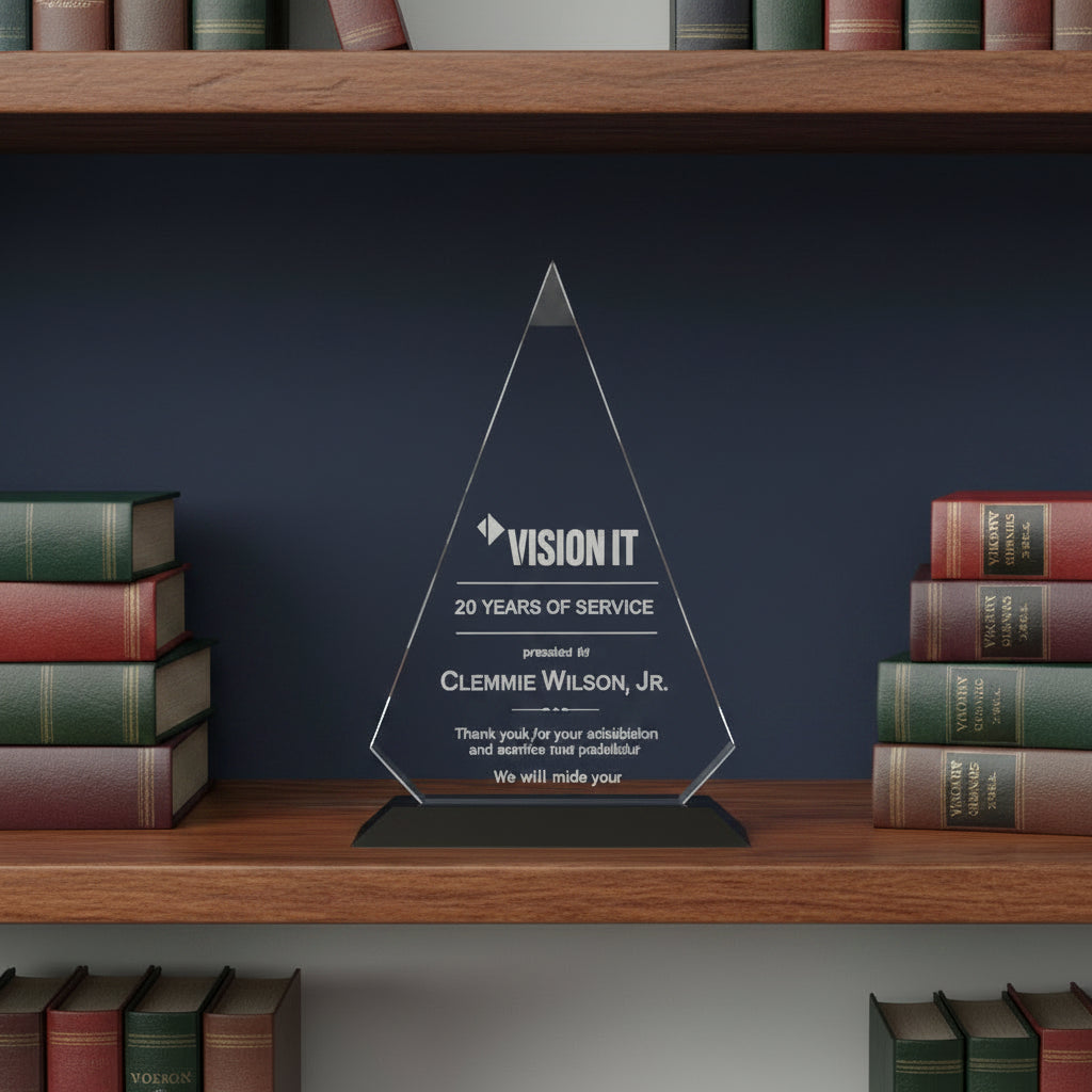 Acrylic Triangle on Ebony Base