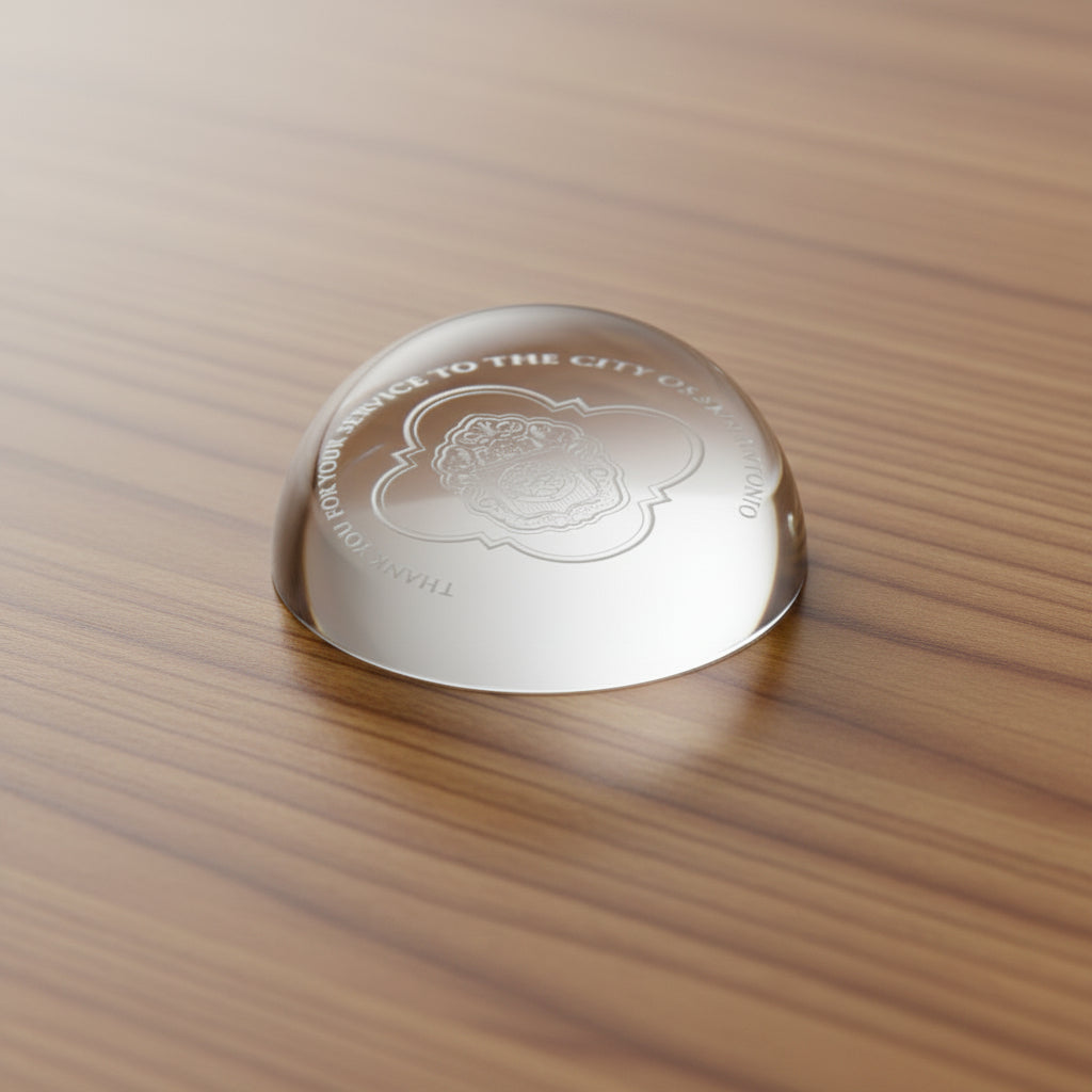 Crystal Paperweight - High Profile Dome