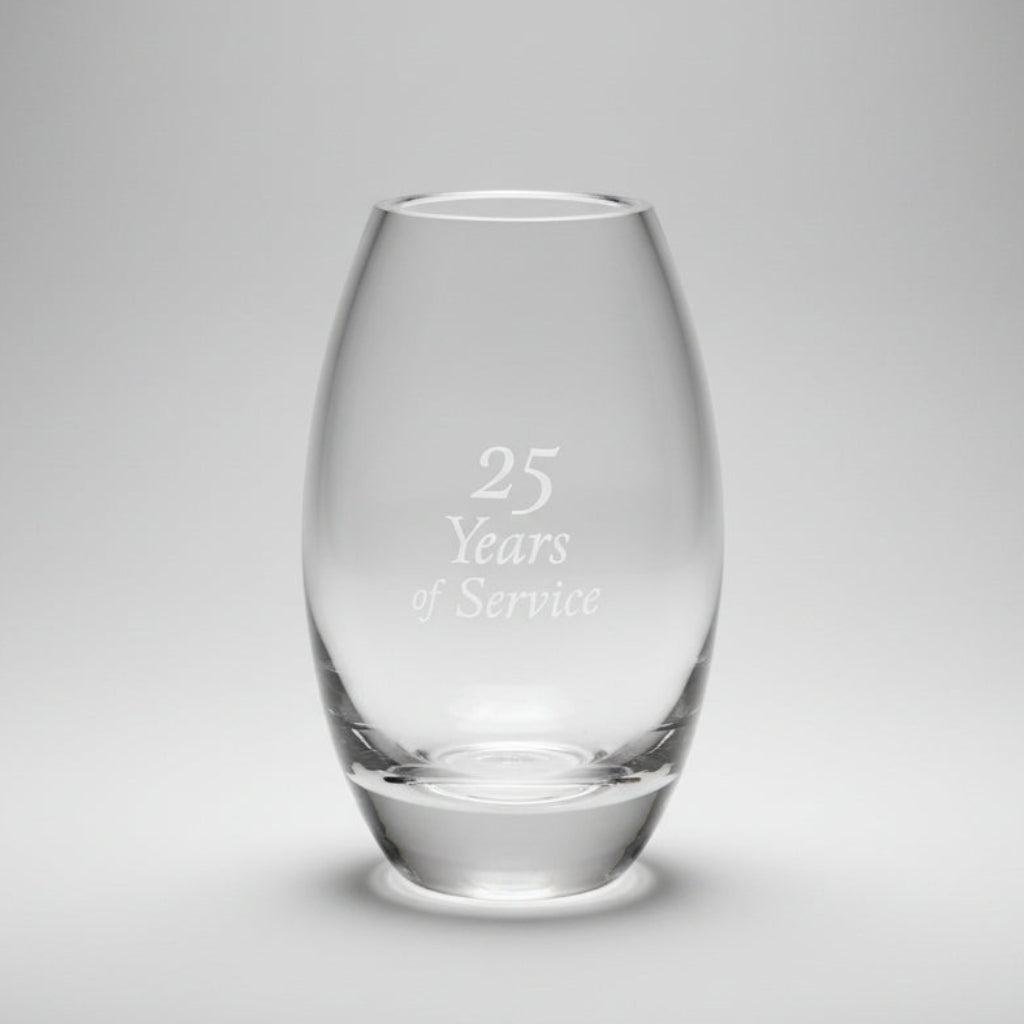 Lead Crystal Barrel Vase