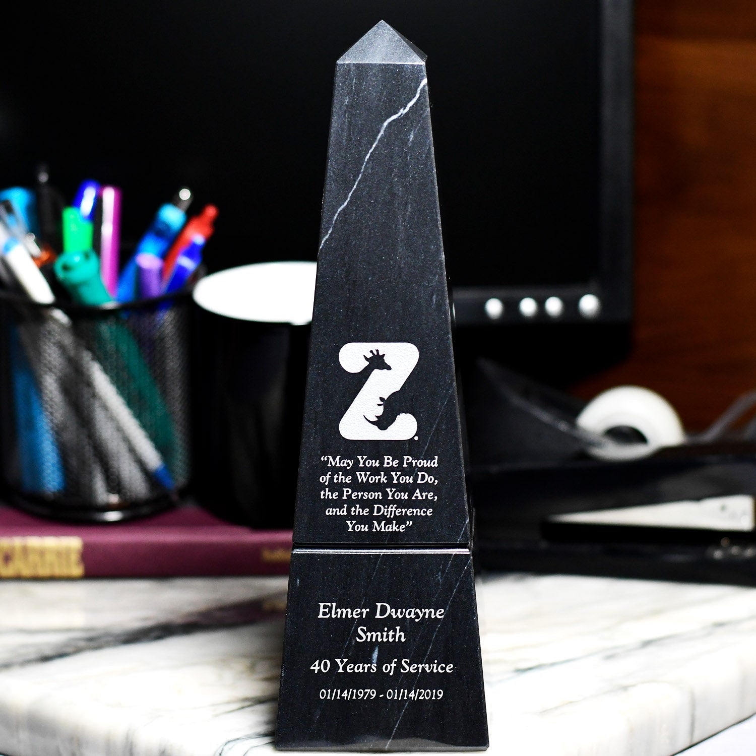 Black Marble Obelisk | Alliance Awards LLC.