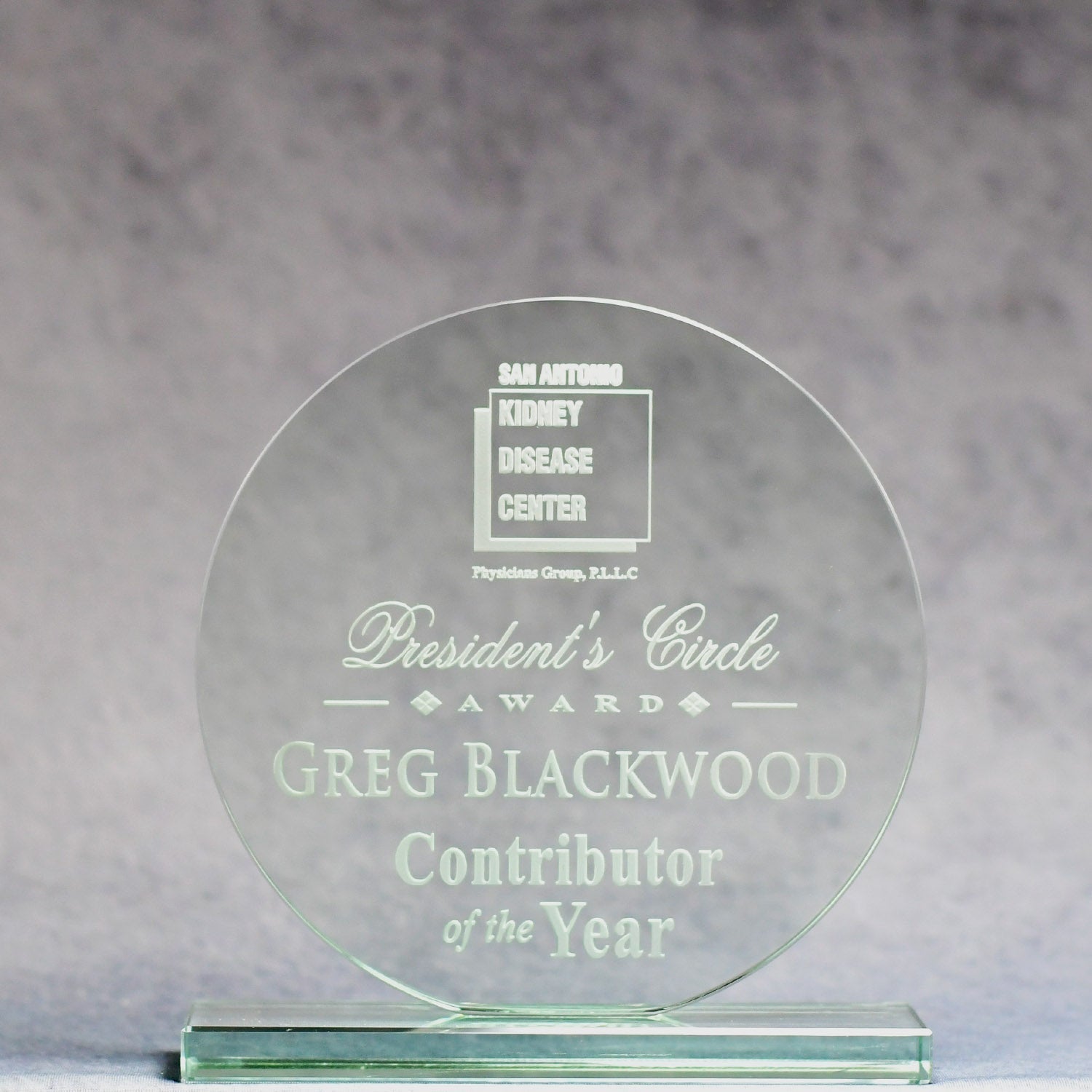 Jade Glass Circle | Alliance Awards LLC.