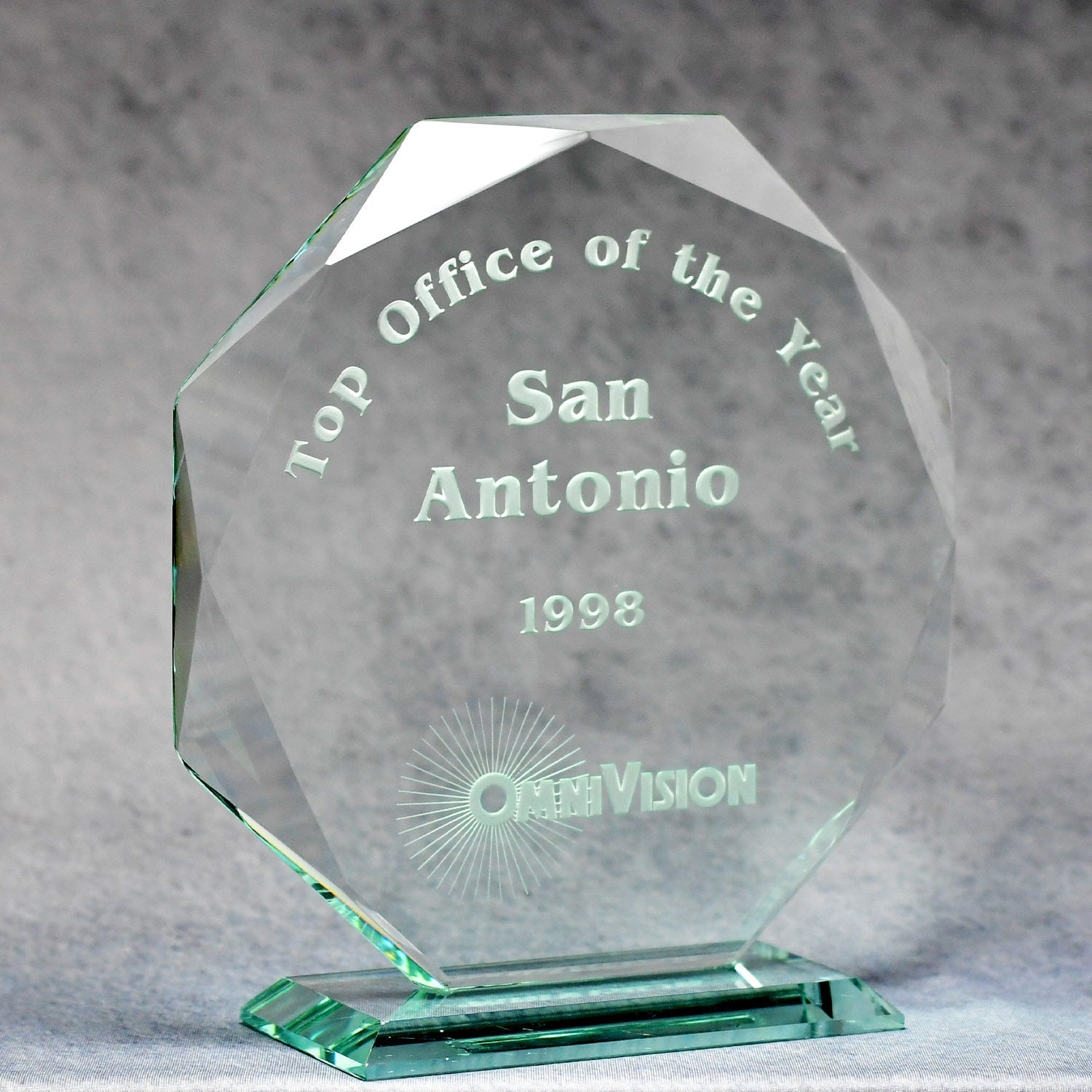 Jade Glass Multi-Faceted Octagon | Alliance Awards LLC.