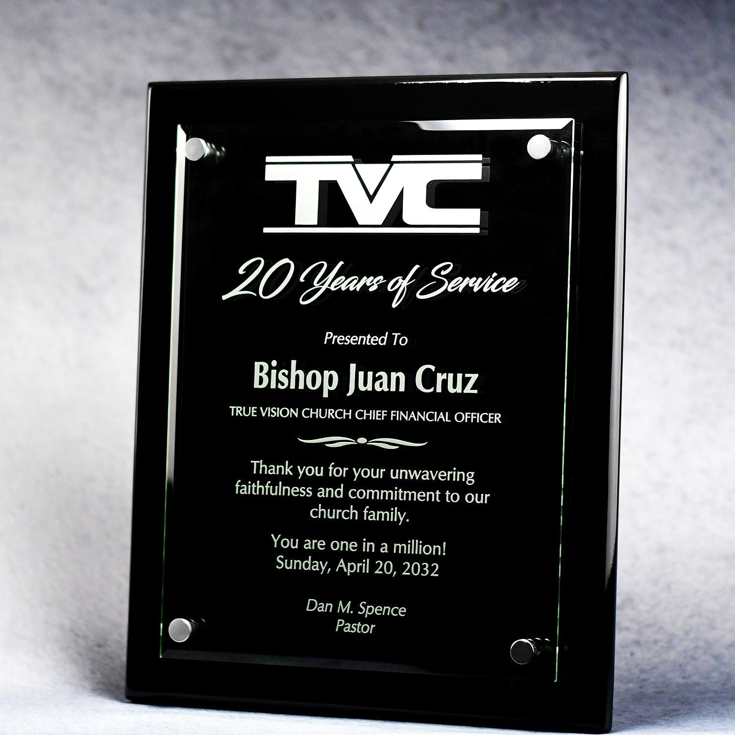 Cantebury Plaque With Stand-Out Ebony | Alliance Awards LLC.