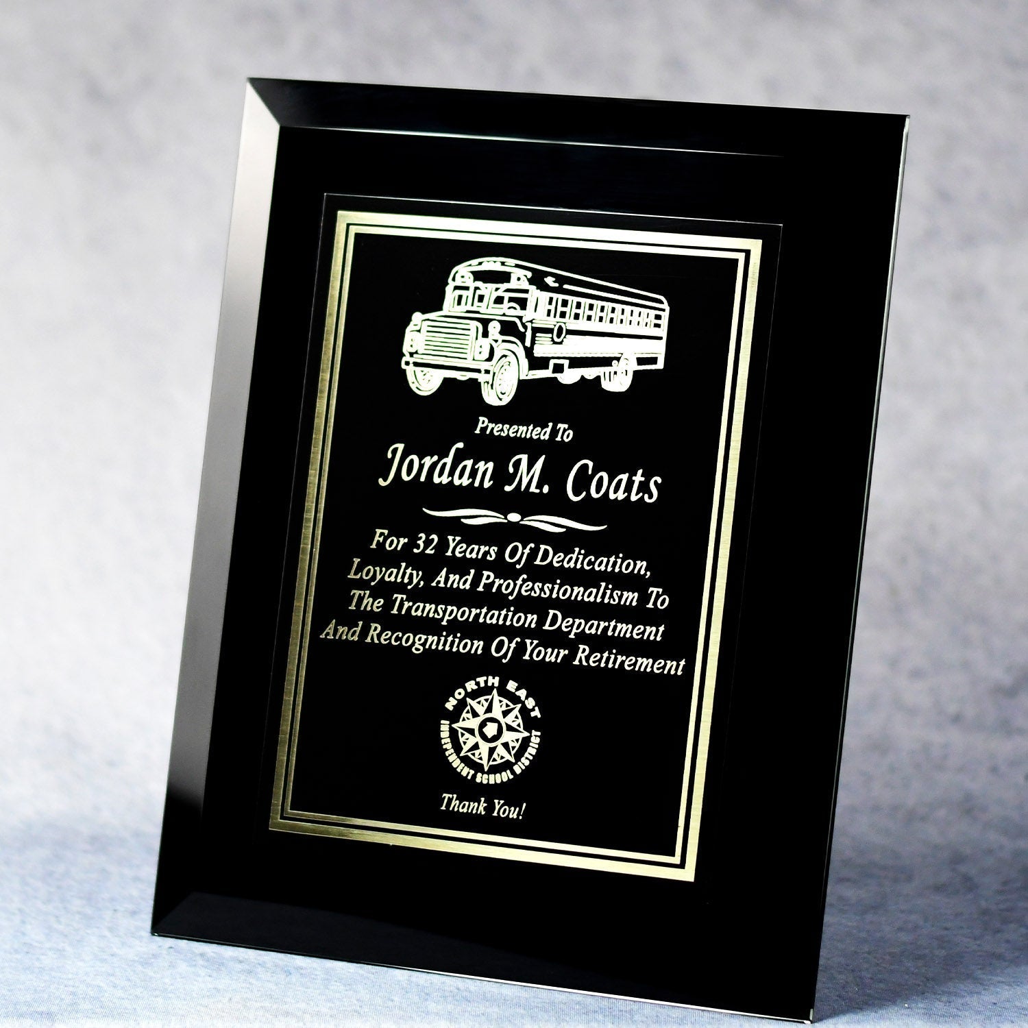 Executive Black Mirrored Glass Plaque With Plate | Alliance Awards LLC.