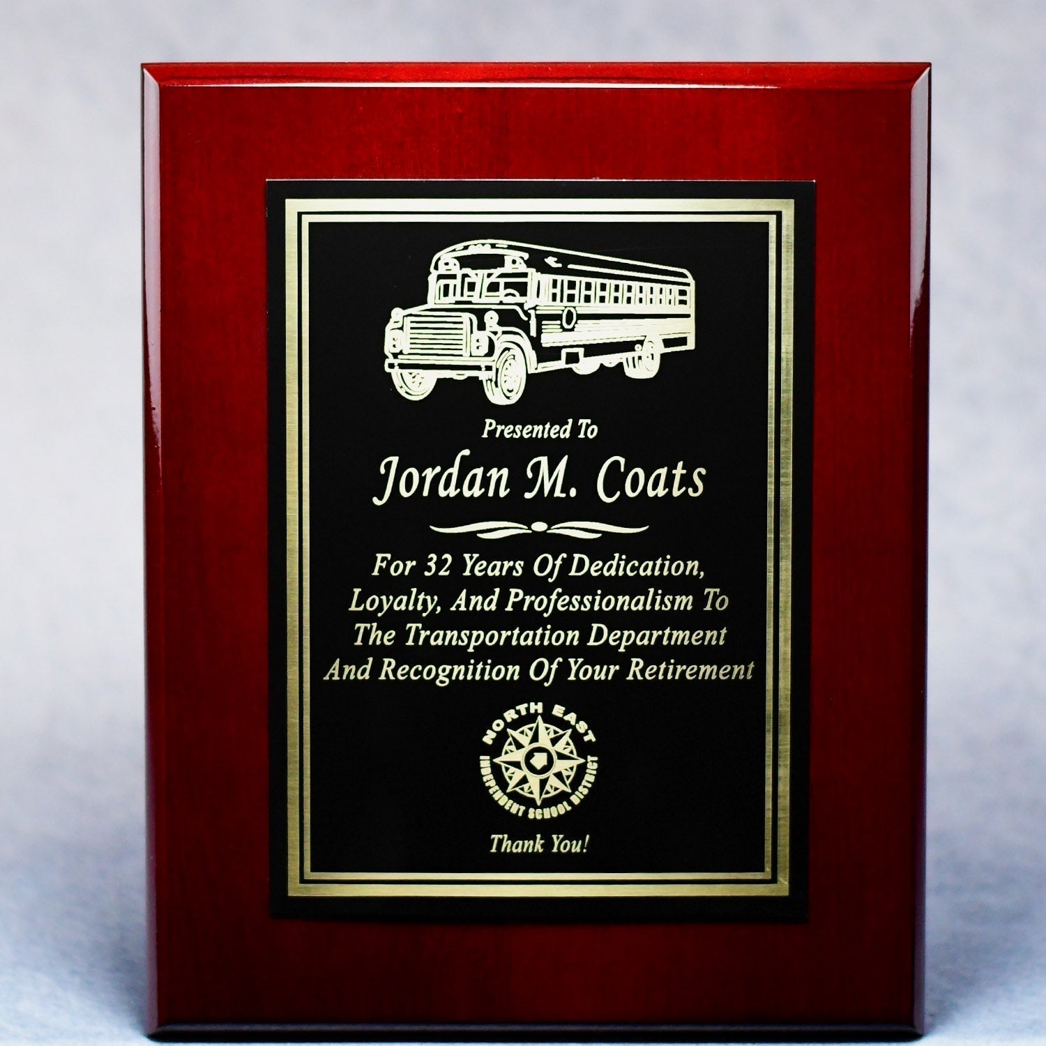 Rosewood Piano Finish Plaque With Plate | Alliance Awards LLC.