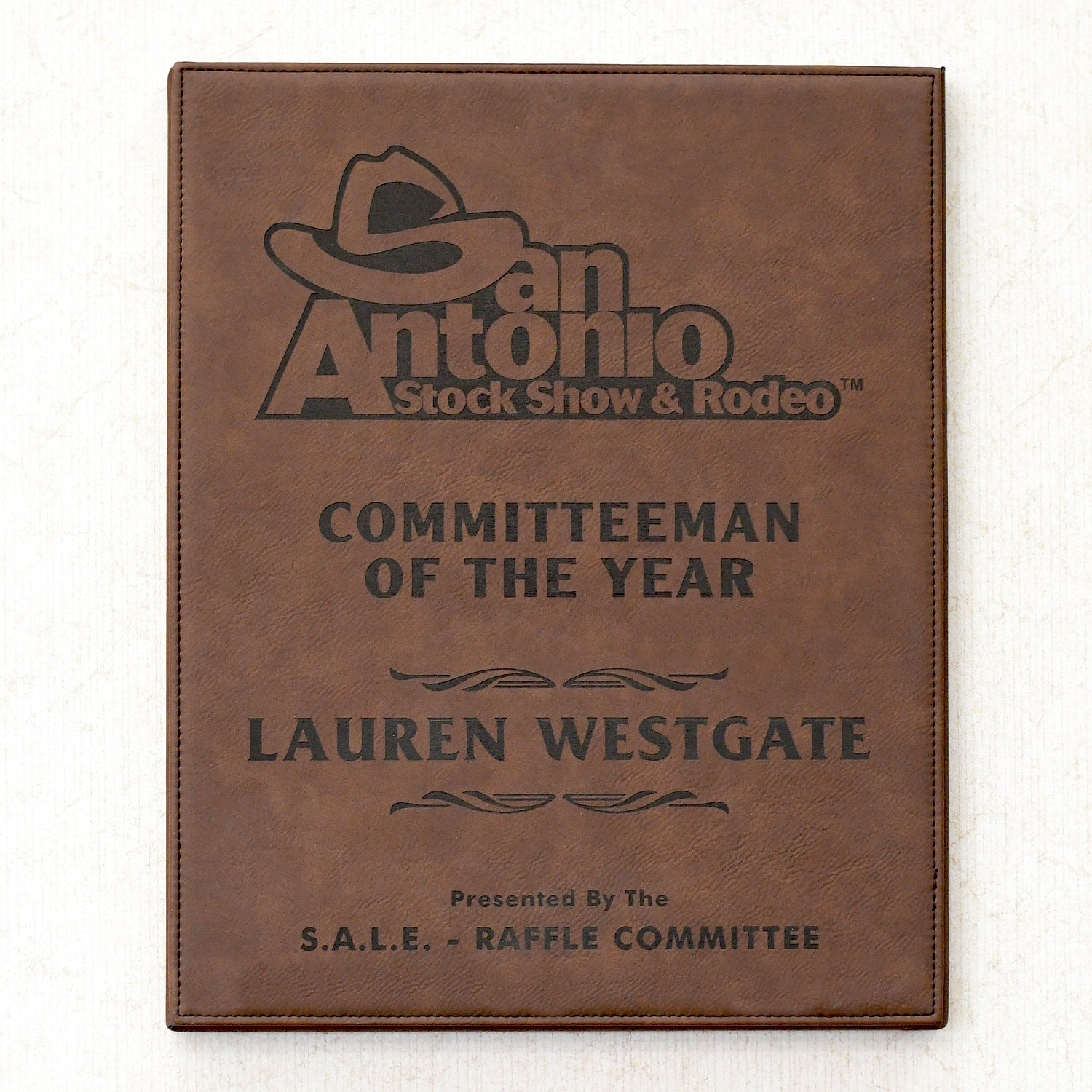 Leatherette Plaque - Rawhide | Alliance Awards LLC.