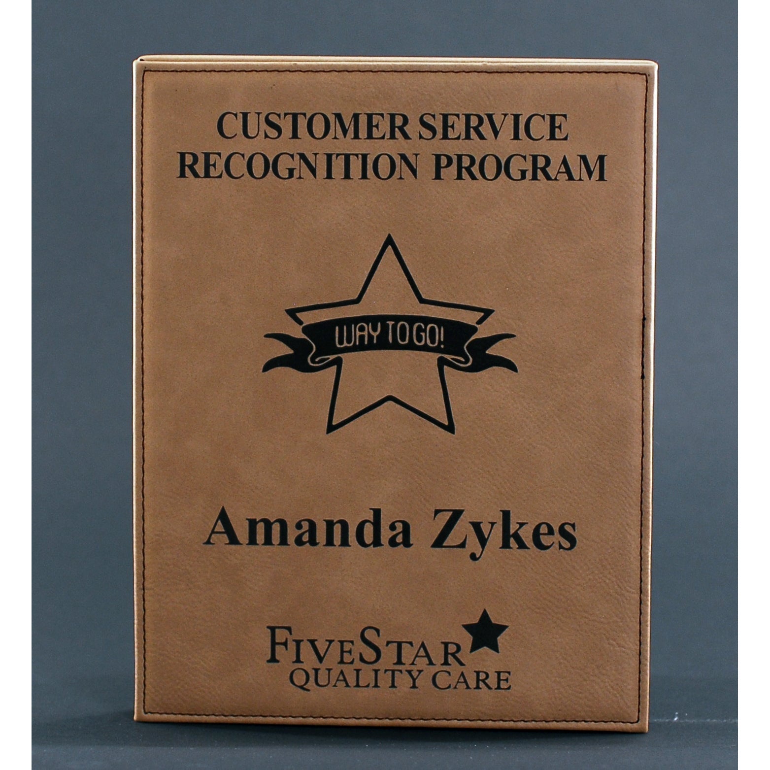 Leatherette Plaque - Light Brown | Alliance Awards LLC.