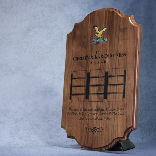 Perpetual Walnut Plaque With Scalloped Edges | Alliance Awards LLC.