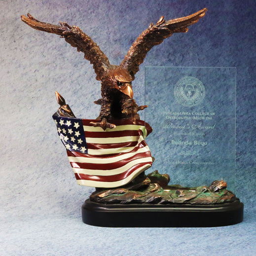 Bronze Eagle With Flag | Alliance Awards LLC.
