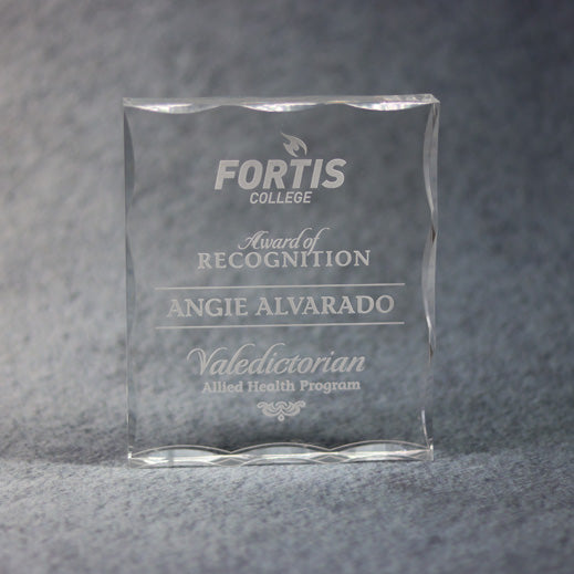 Acrylic Block With Scallop Edge | Alliance Awards LLC.