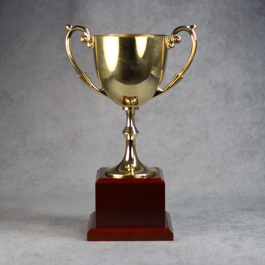 Gold Metal Cup On Rosewood Base | Alliance Awards LLC.