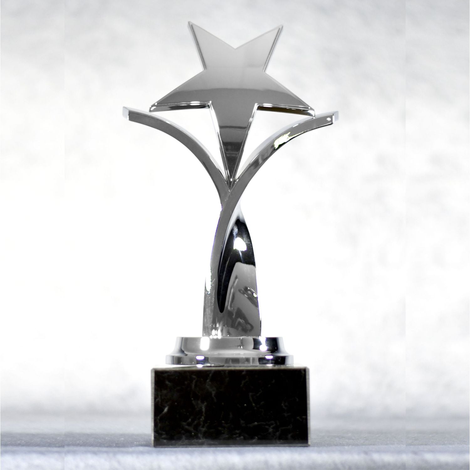 Twisting Star On Black Marble Base, Gold, Silver, Bronze | Alliance Awards LLC.