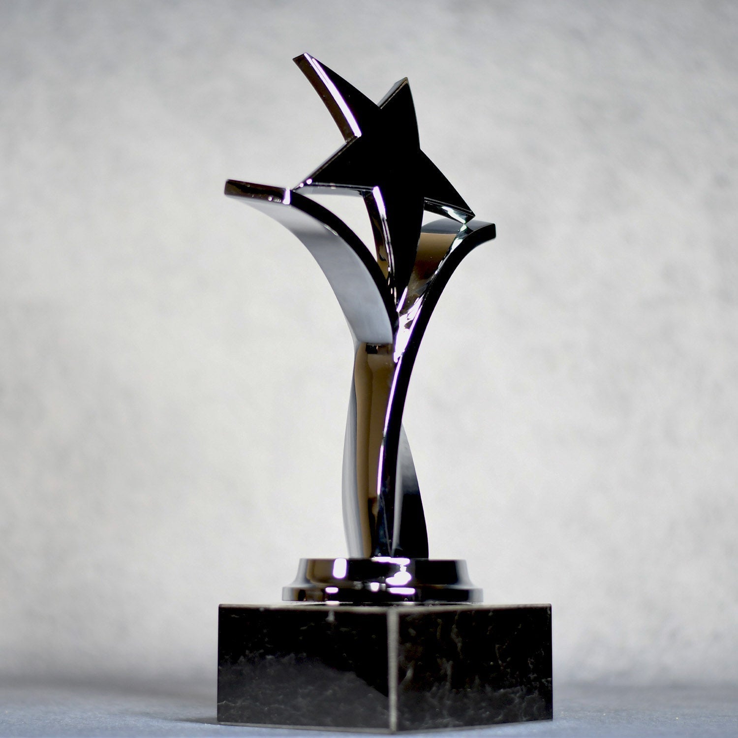 Twisting Star On Black Marble Base, Gold, Silver, Bronze | Alliance Awards LLC.