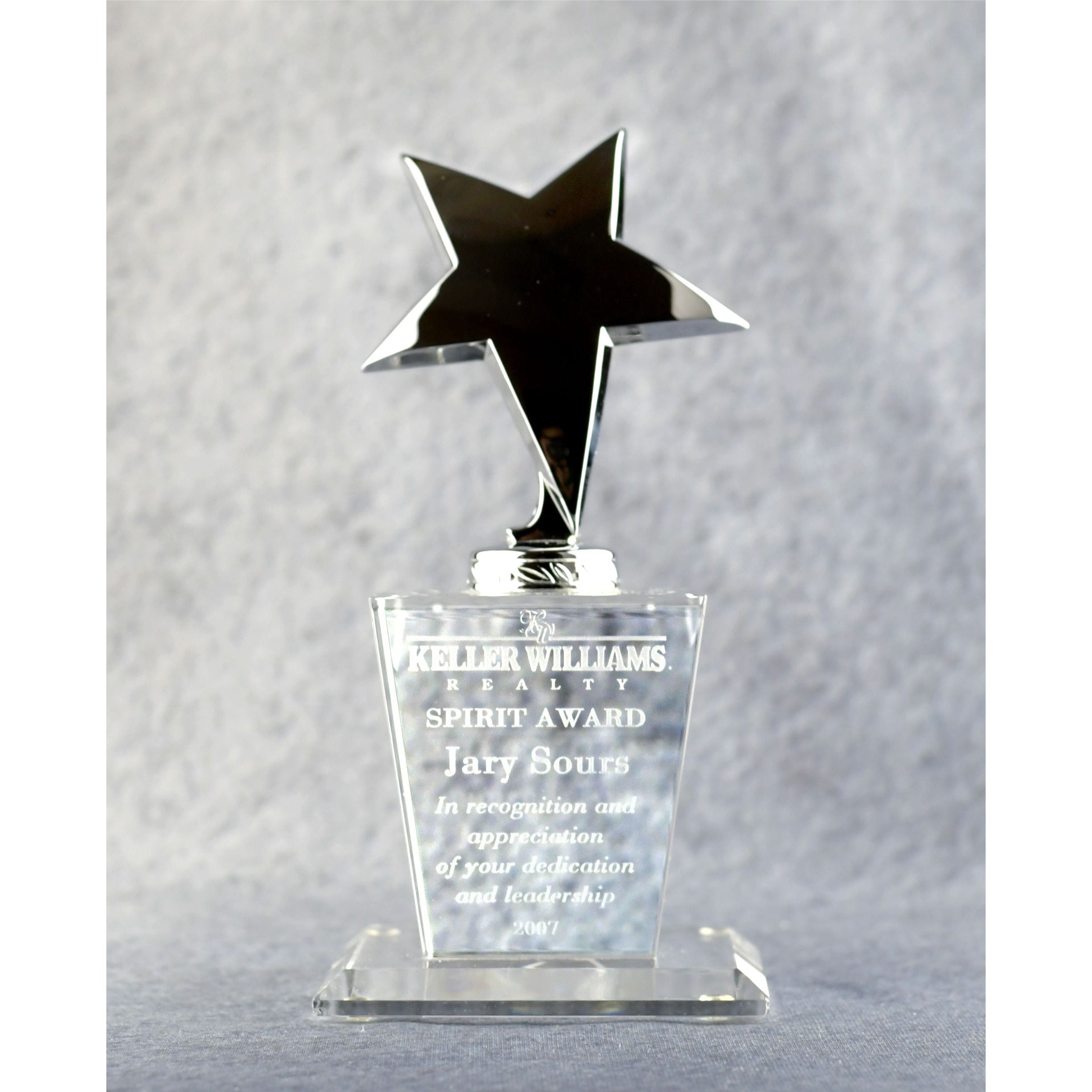 Optic Crystal Base With Silver Metal Star | Alliance Awards LLC.