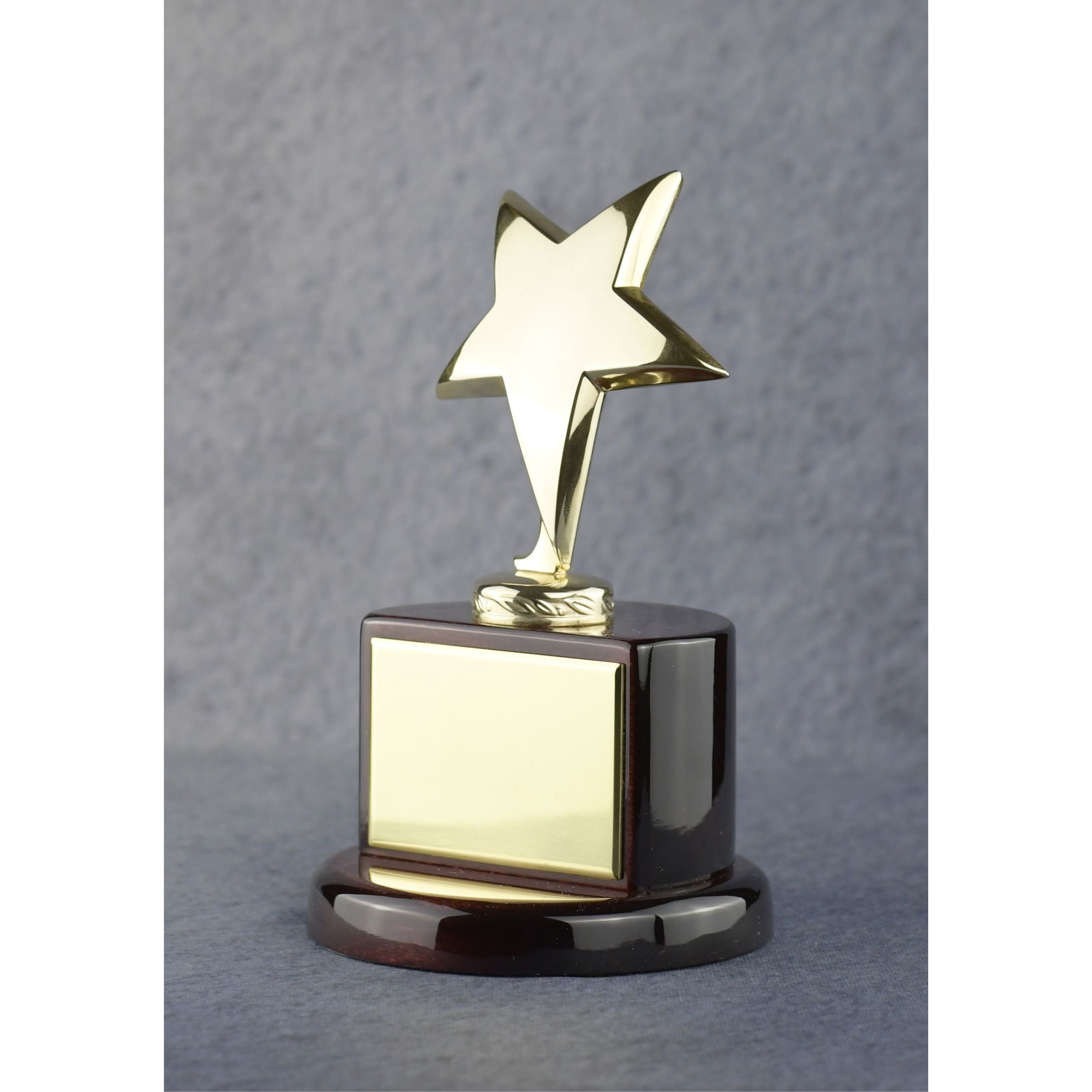 Star Performer Gold Star On Round Rosewood Base | Alliance Awards LLC.