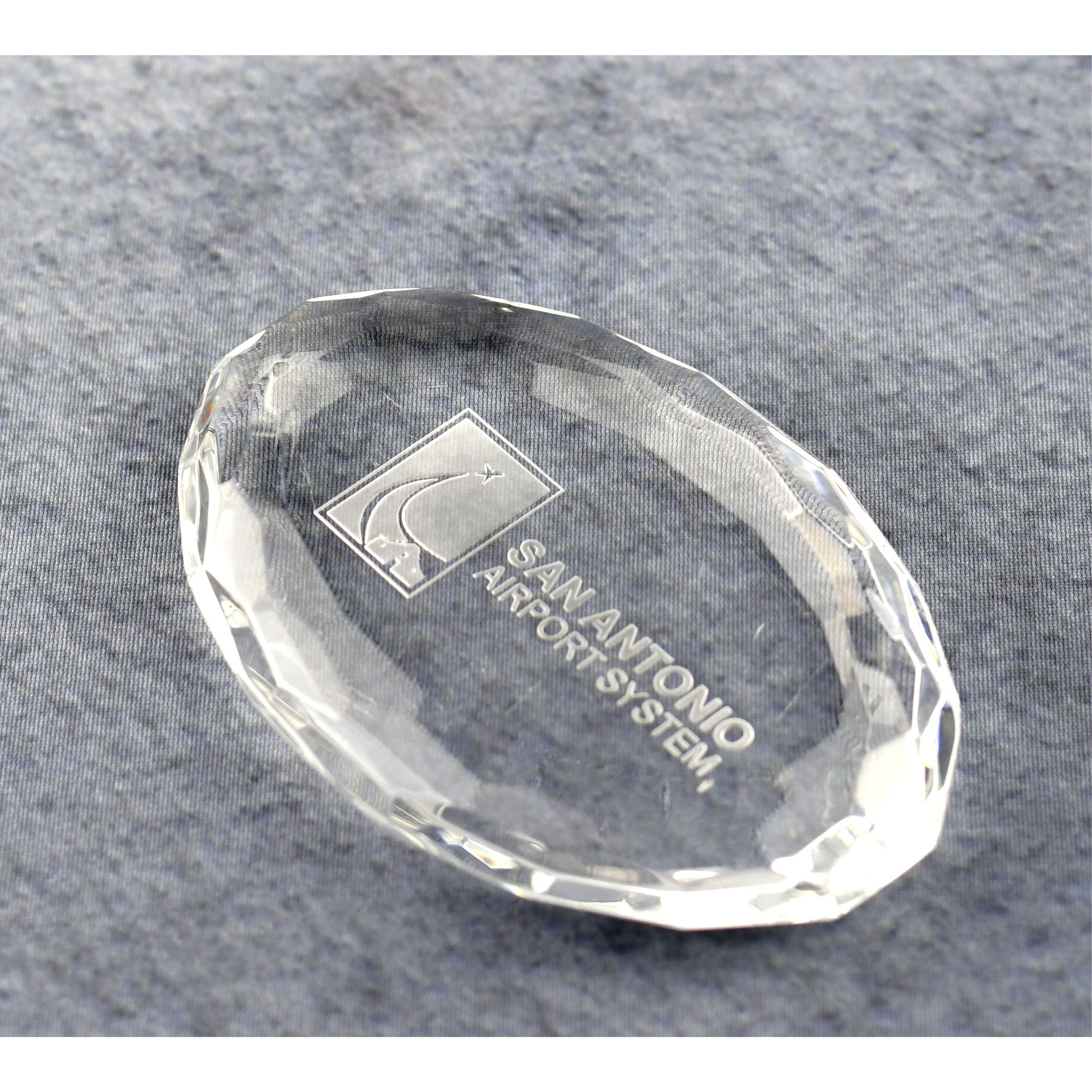 Crystal Oval Multi-Faceted Paperweight | Alliance Awards LLC.