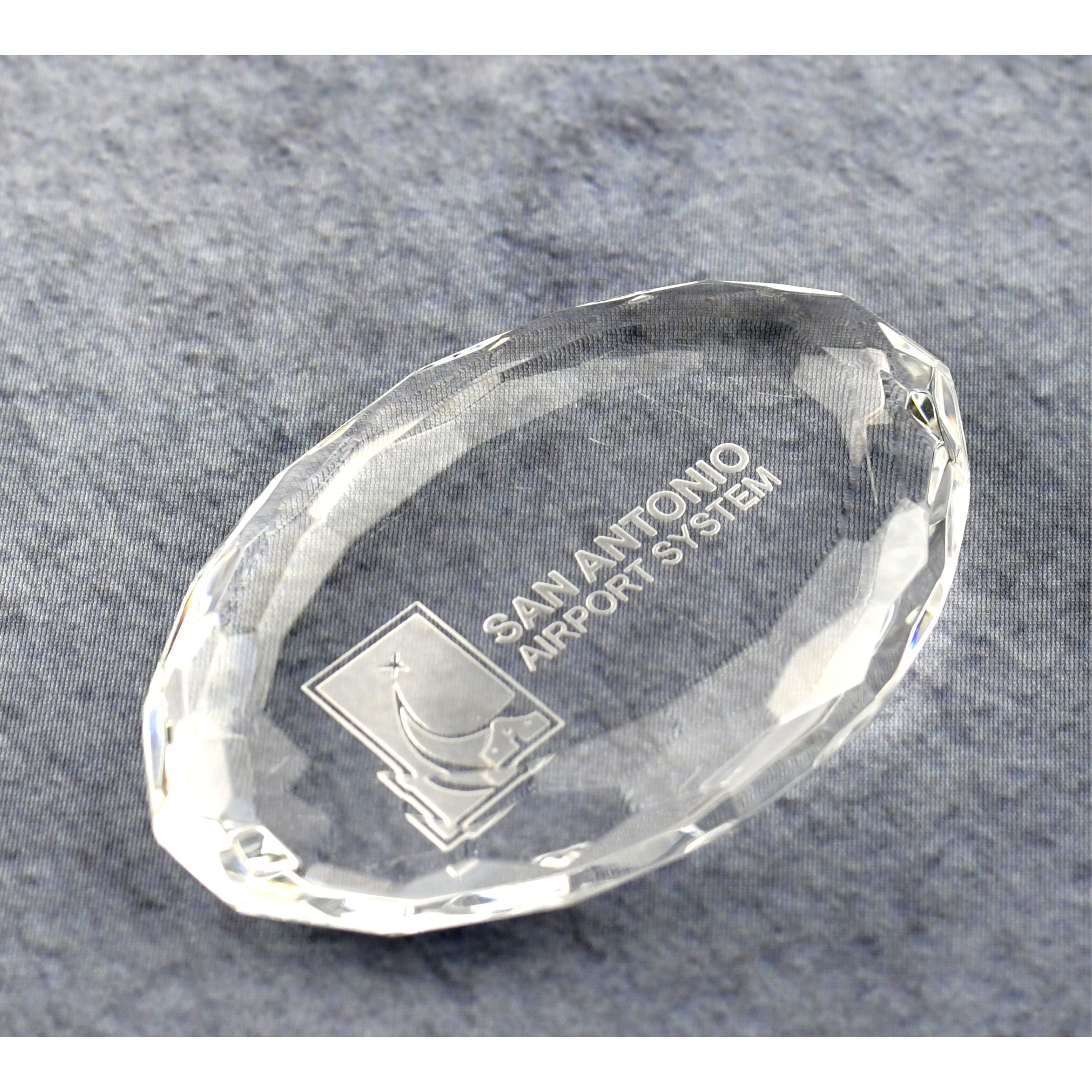Crystal Oval Multi-Faceted Paperweight | Alliance Awards LLC.