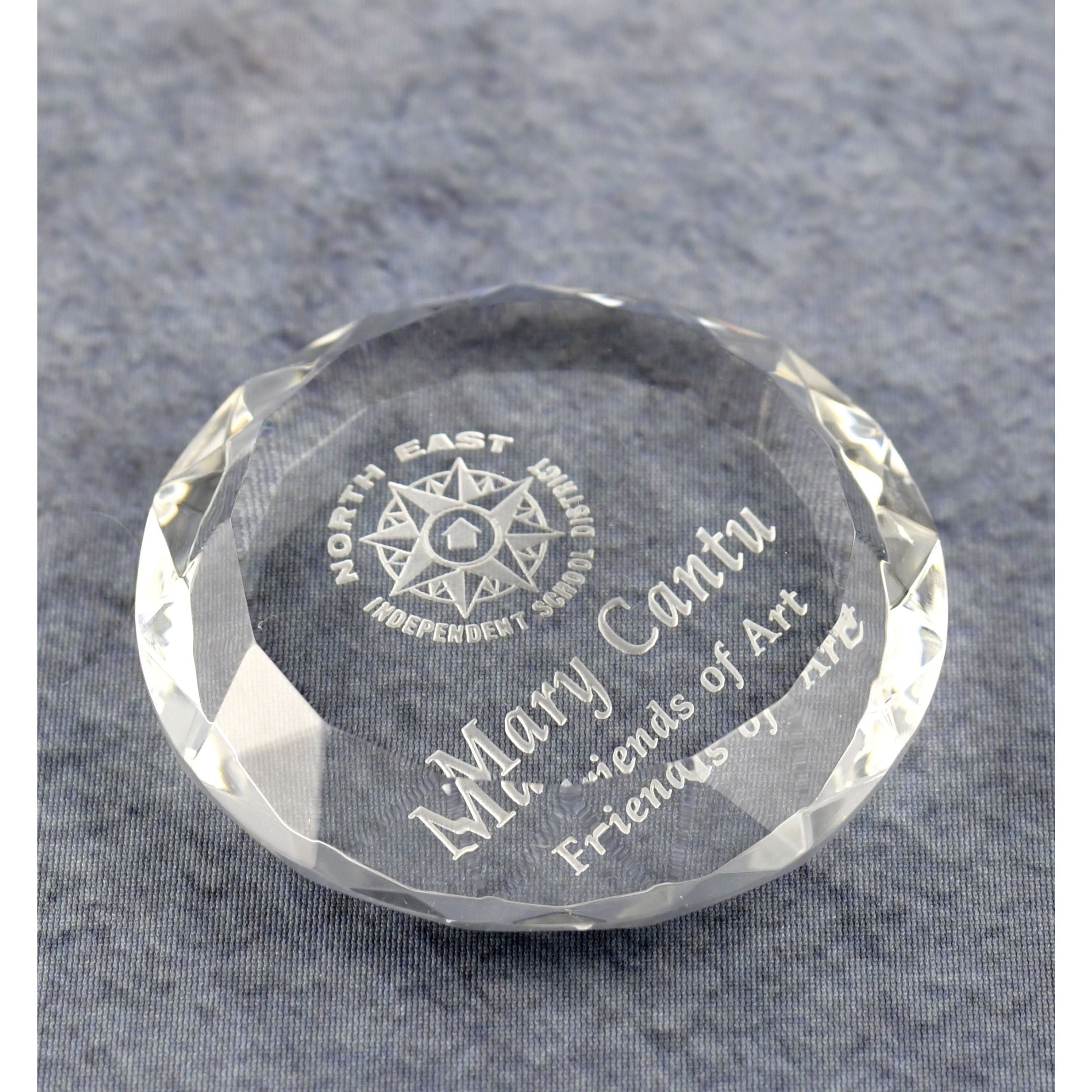 Crystal Round Multi-Faceted Paperweight | Alliance Awards LLC.