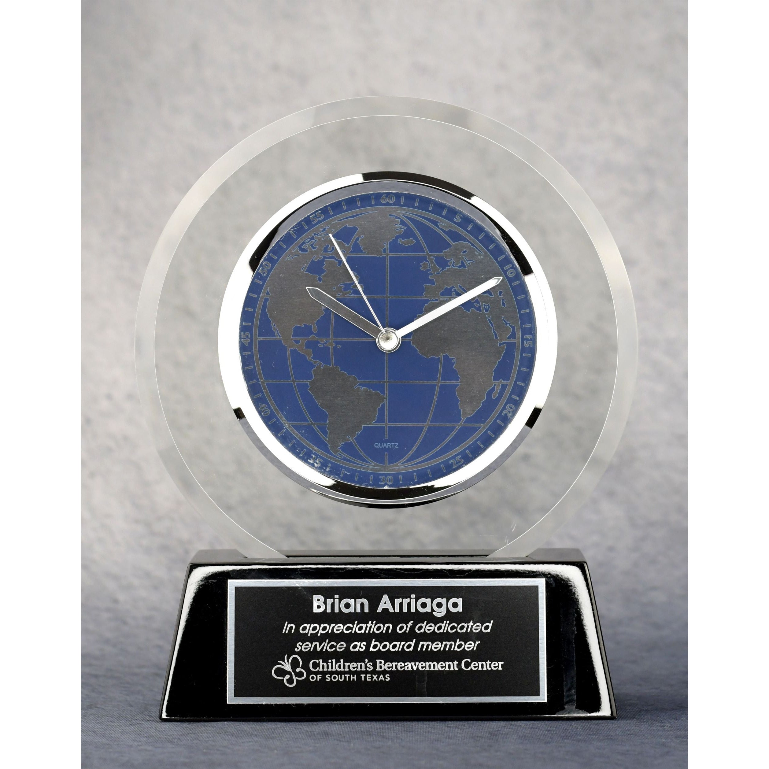 World Face Glass Clock | Alliance Awards LLC.