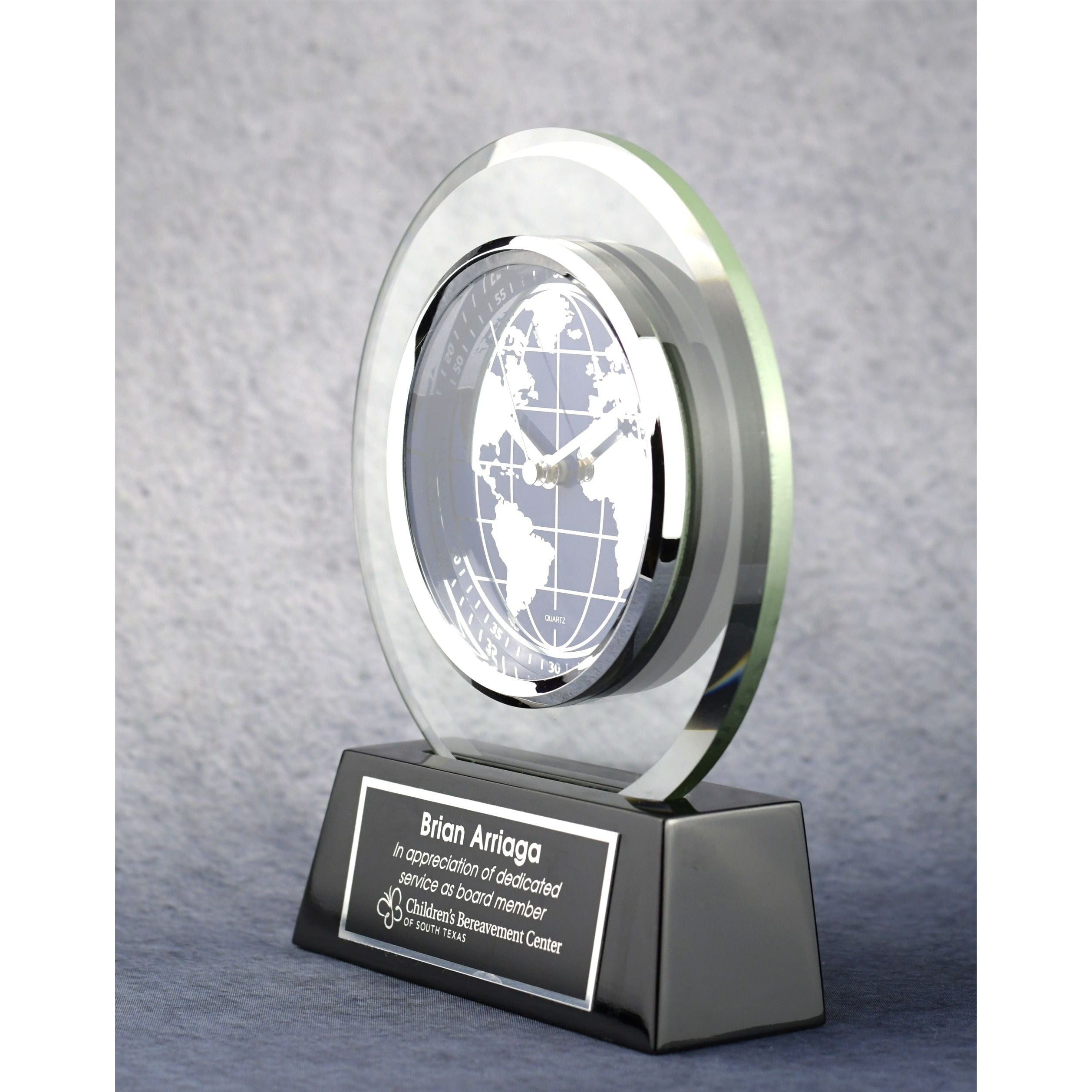 World Face Glass Clock | Alliance Awards LLC.