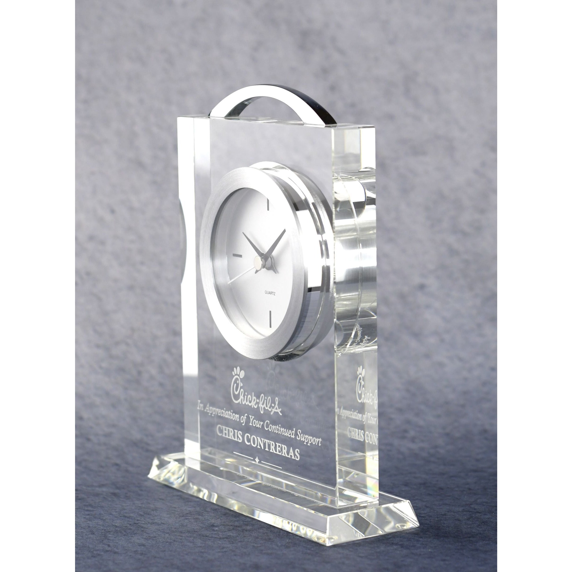 Crystal Clock - Silver Accents | Alliance Awards LLC.