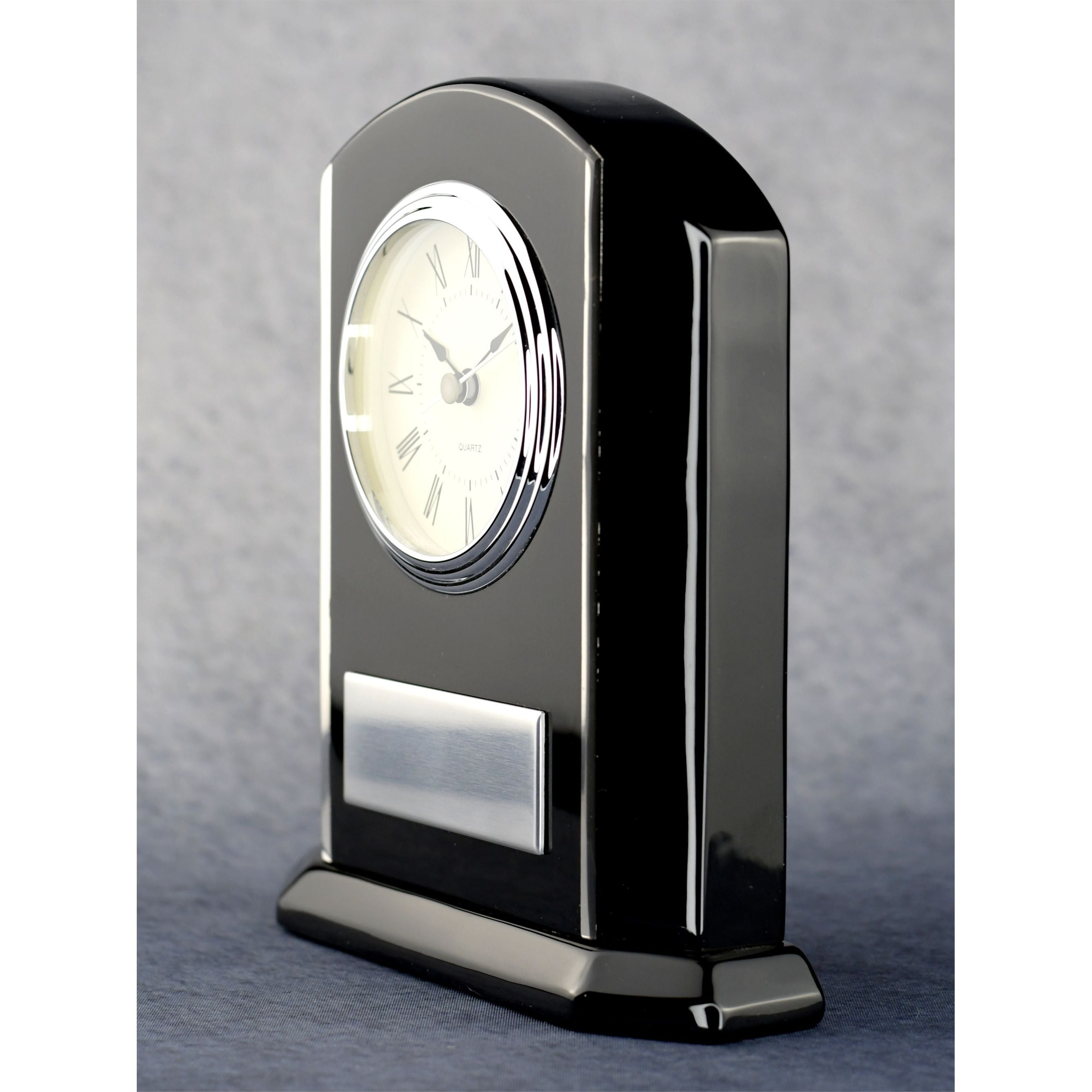 Arched Black Piano Clock | Alliance Awards LLC.