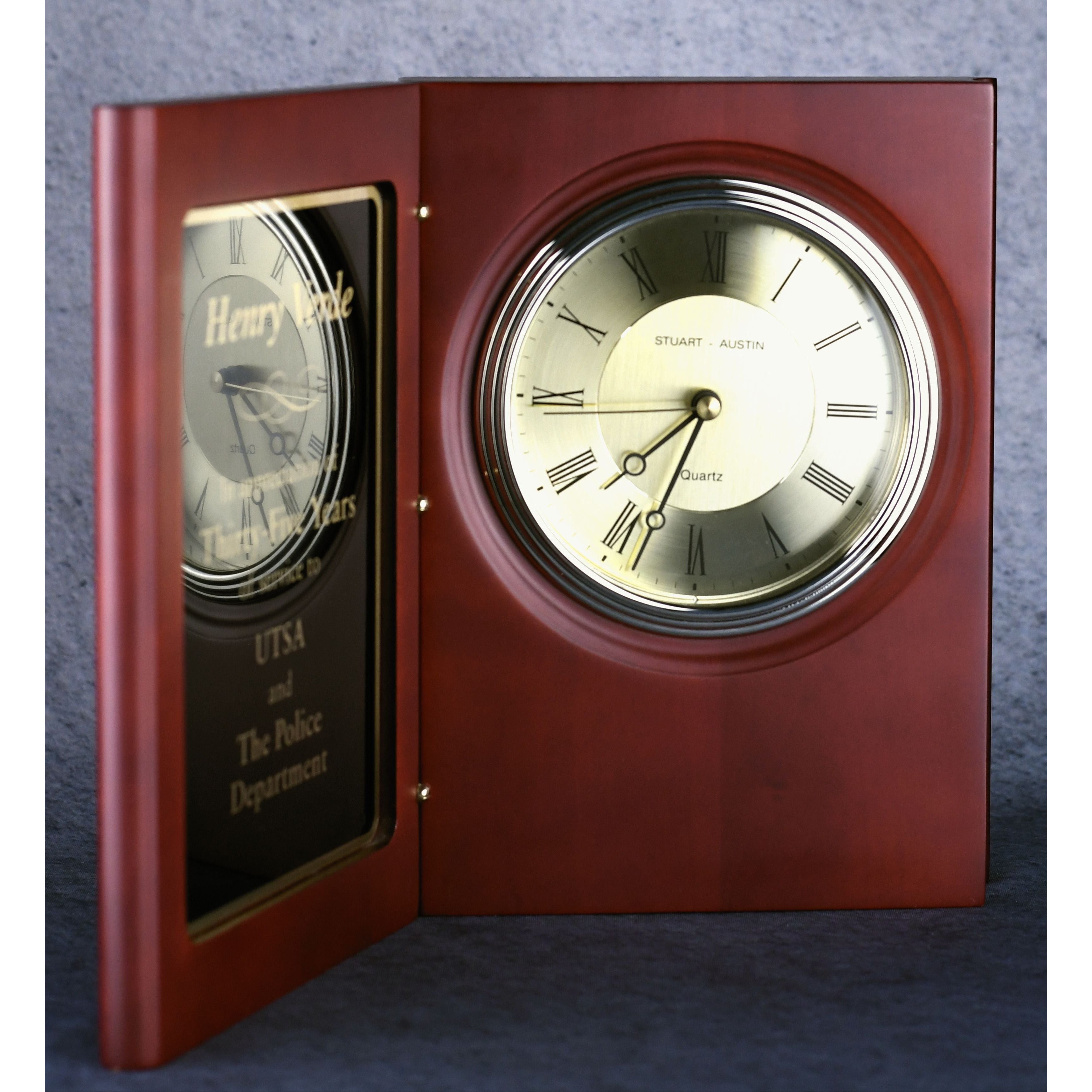 Rosewood Book Clock | Alliance Awards LLC.