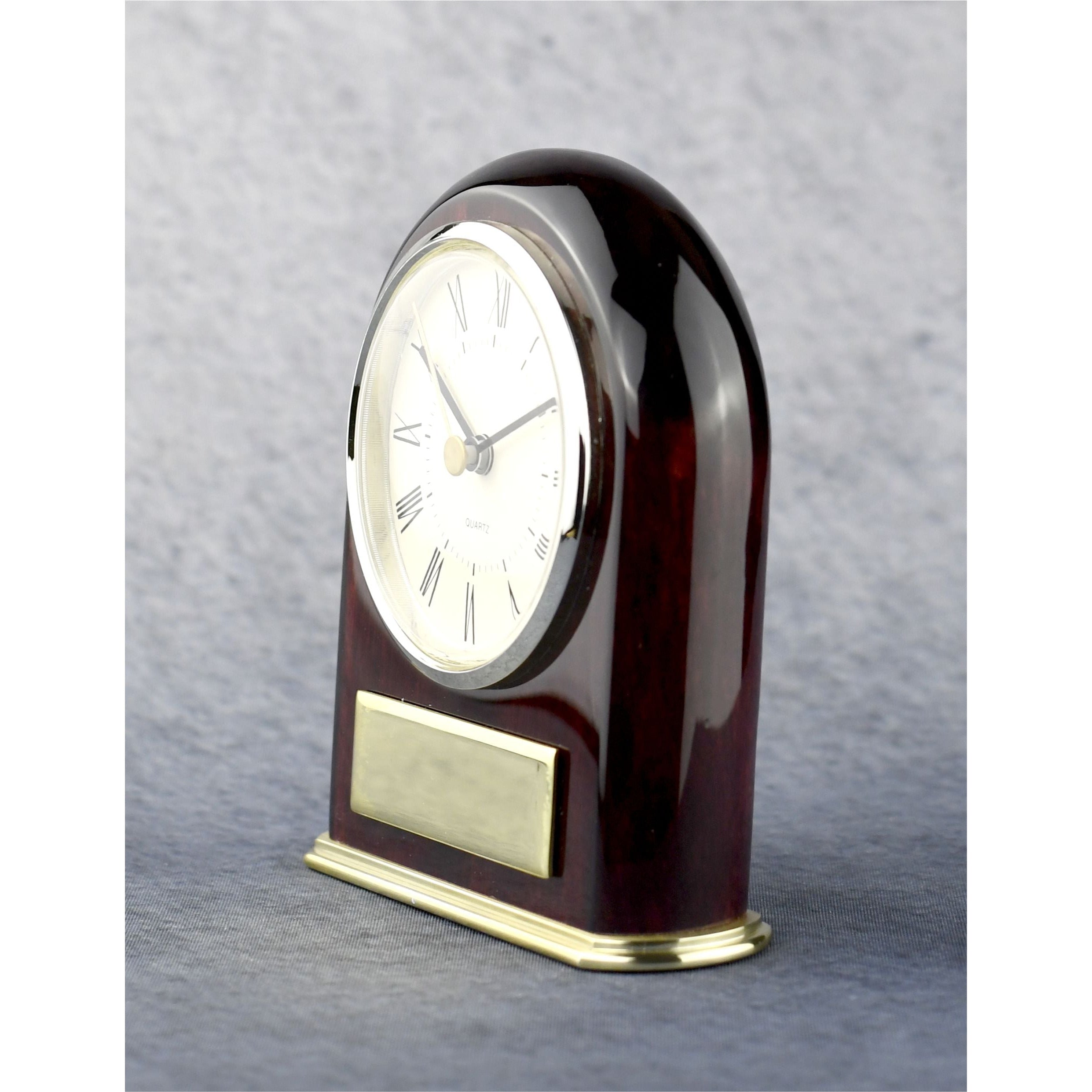 Clock Framed With Rosewood And Brass | Alliance Awards LLC.