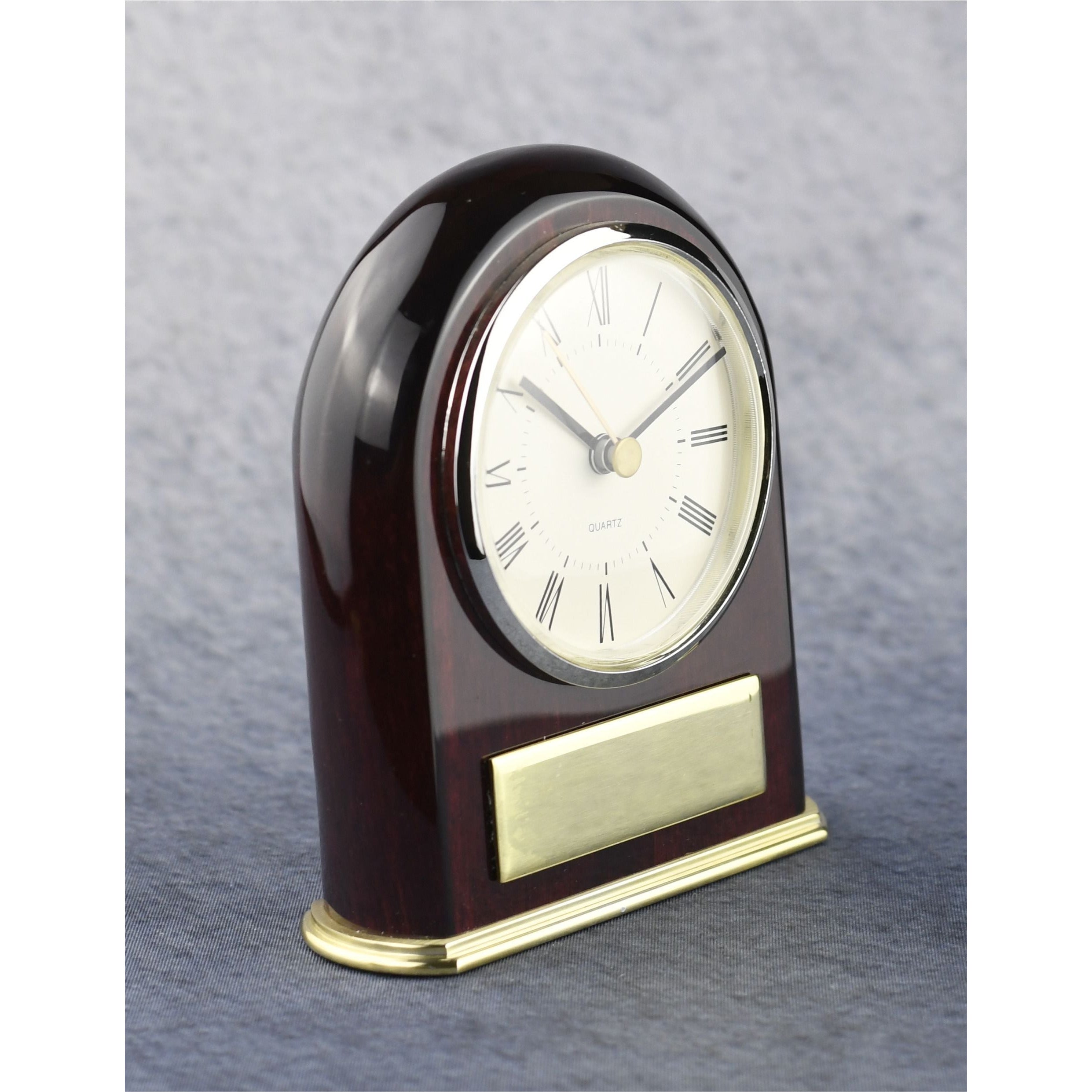 Clock Framed With Rosewood And Brass | Alliance Awards LLC.