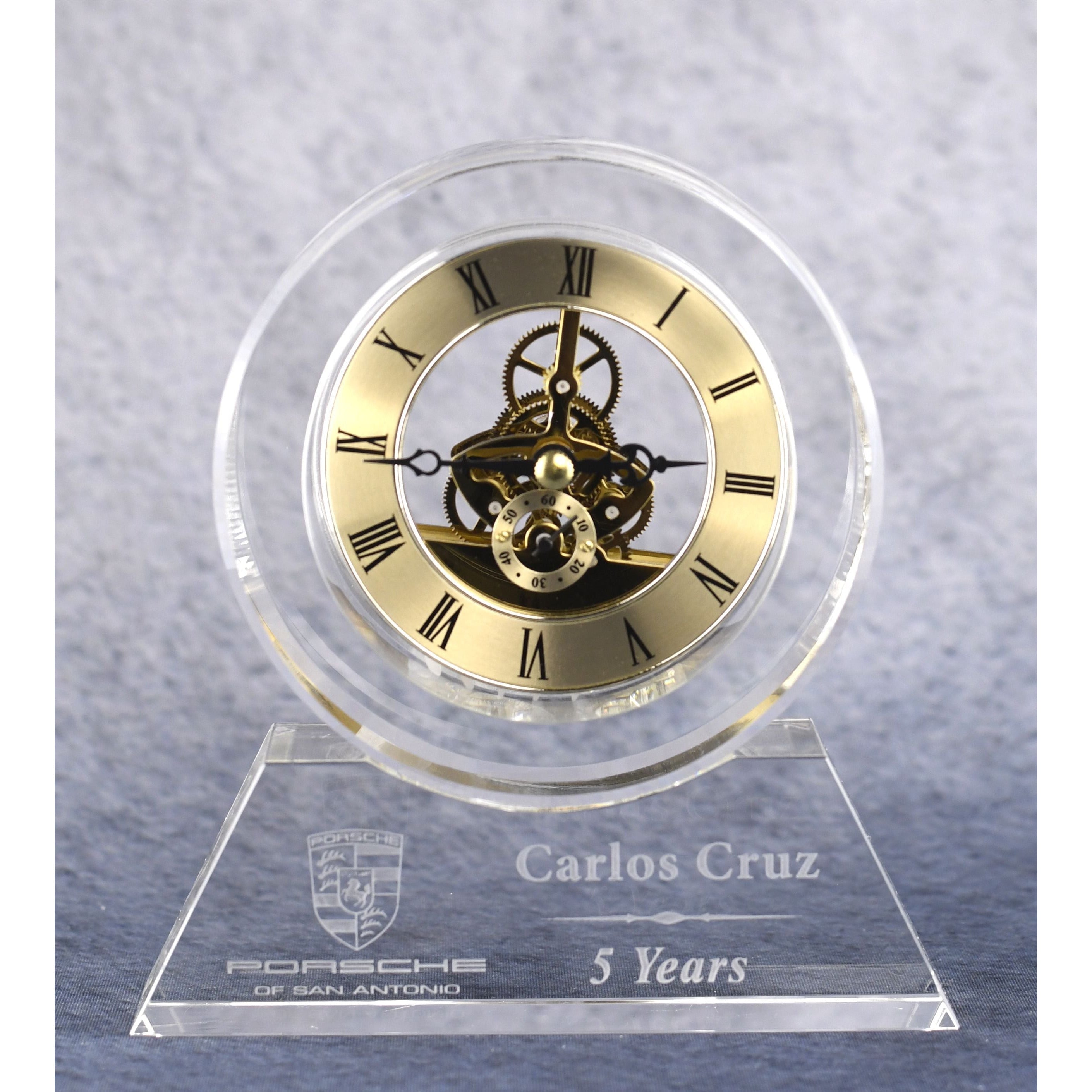 Crystal Desk Clock | Alliance Awards LLC.