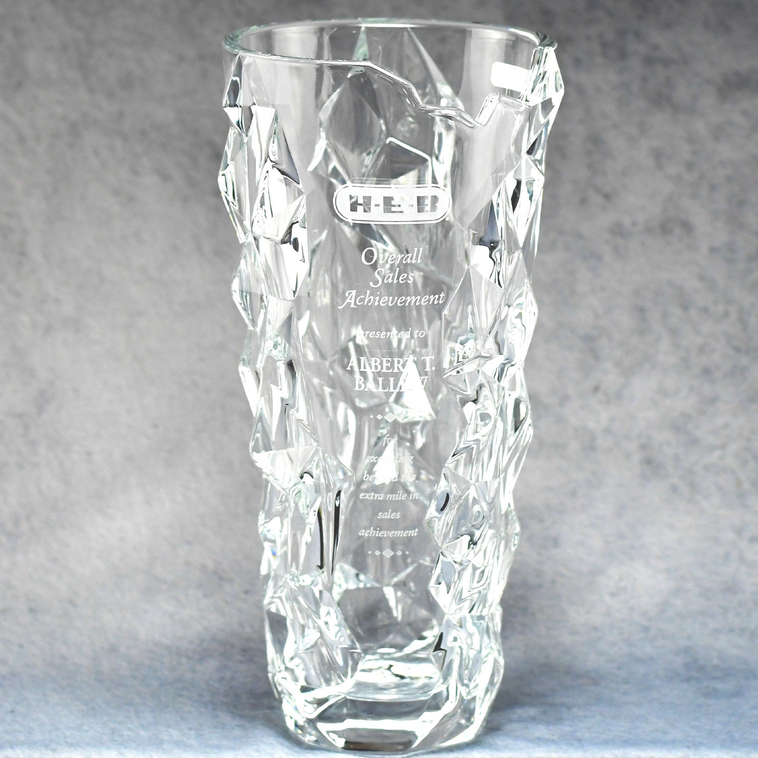Crystal Iceberg Sculpted Vase | Alliance Awards LLC.