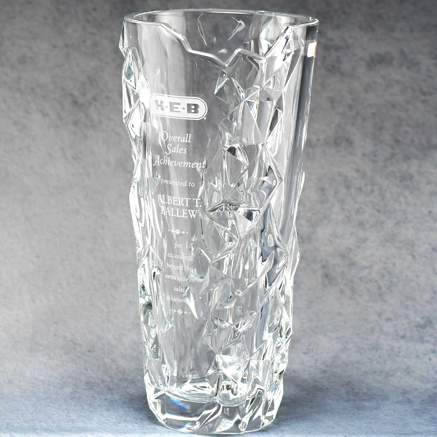 Crystal Iceberg Sculpted Vase | Alliance Awards LLC.