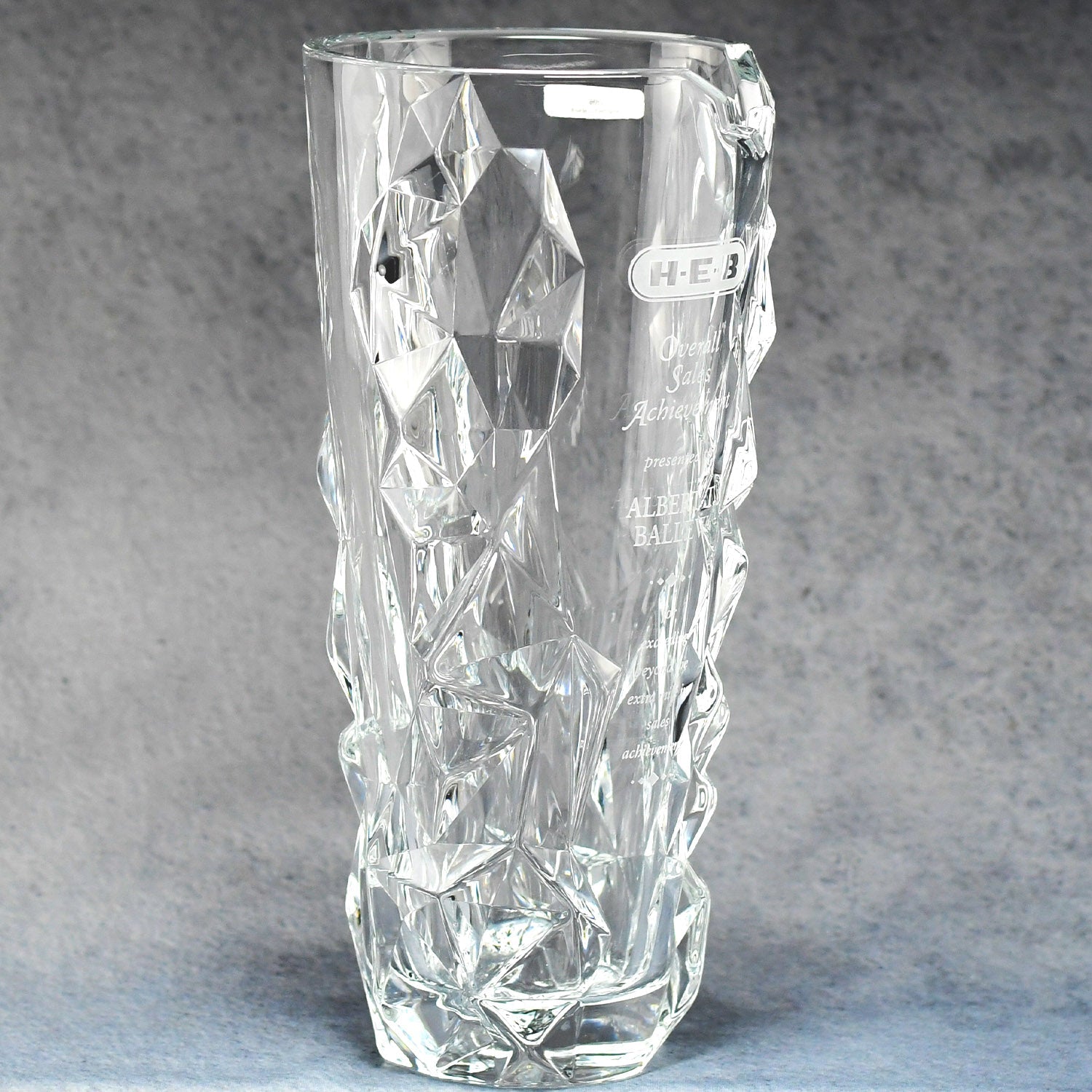 Crystal Iceberg Sculpted Vase | Alliance Awards LLC.