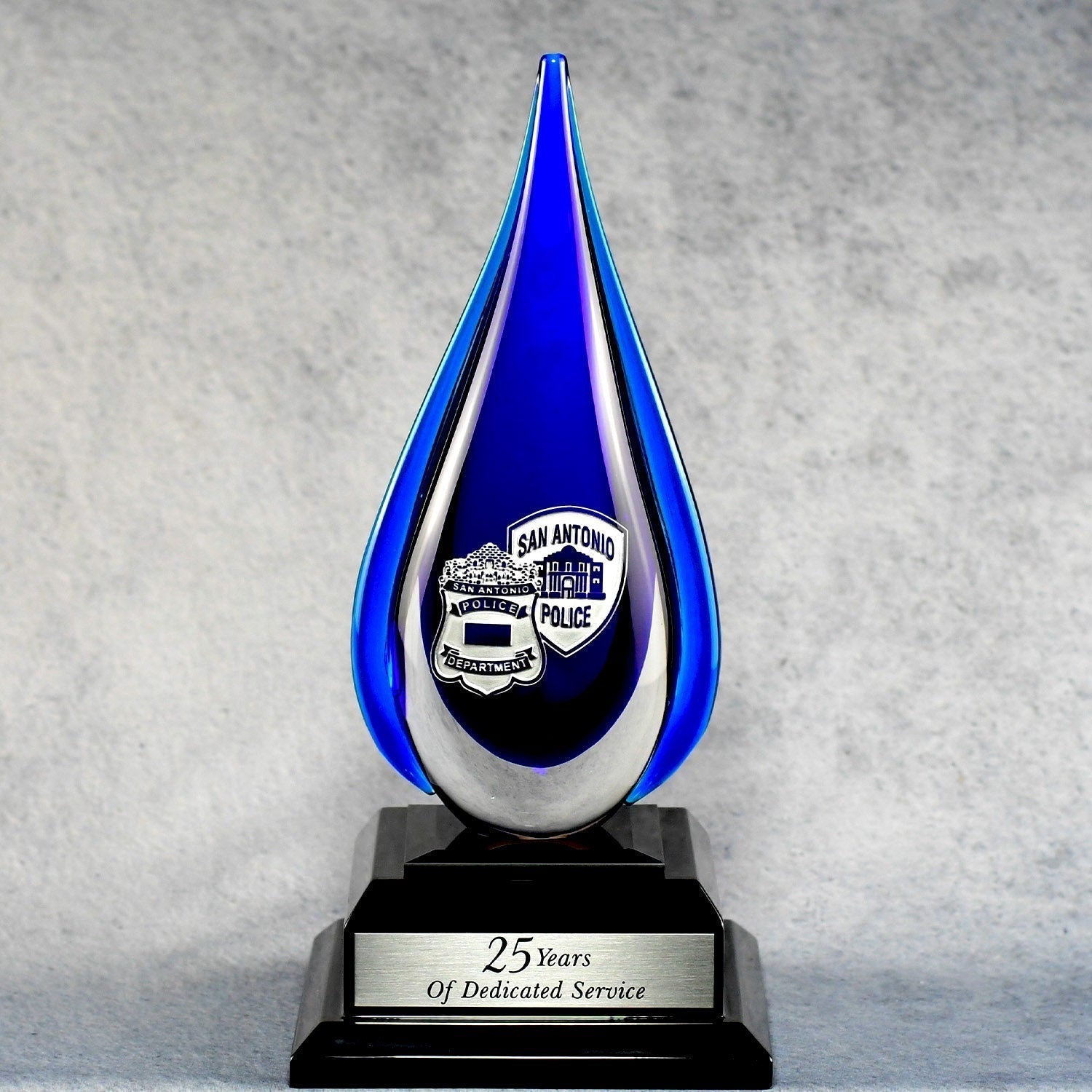 Blue Crystal Teardrop | Alliance Awards LLC.