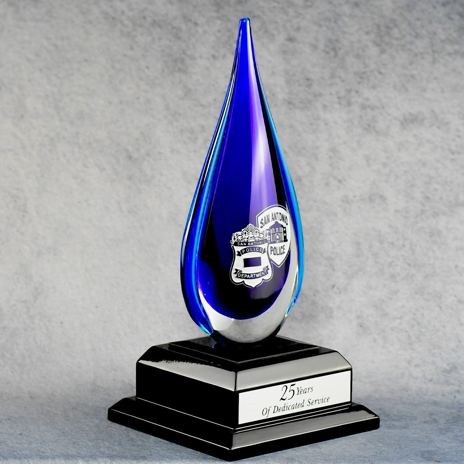 Blue Crystal Teardrop | Alliance Awards LLC.