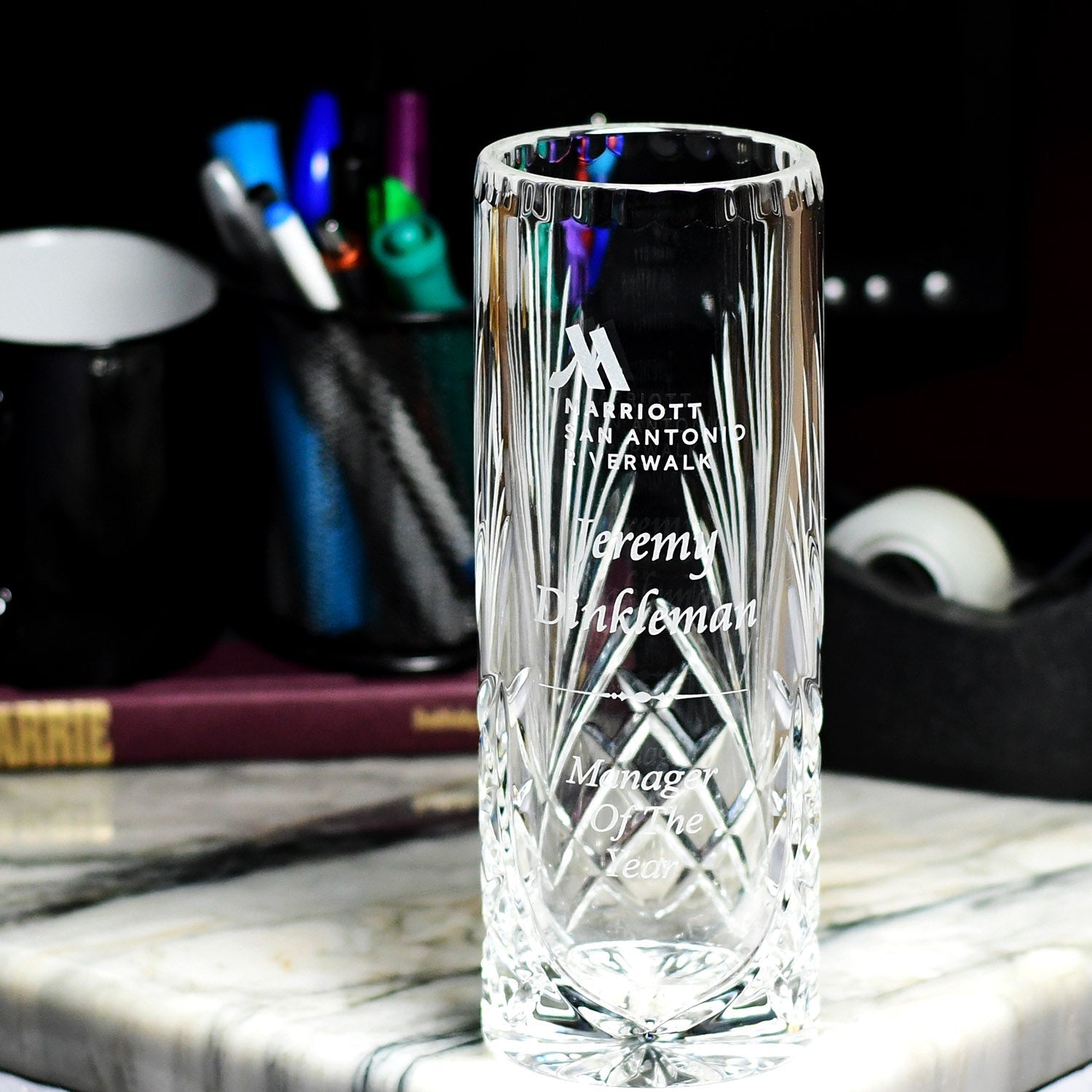 Crystal Cylinder Vase | Alliance Awards LLC.