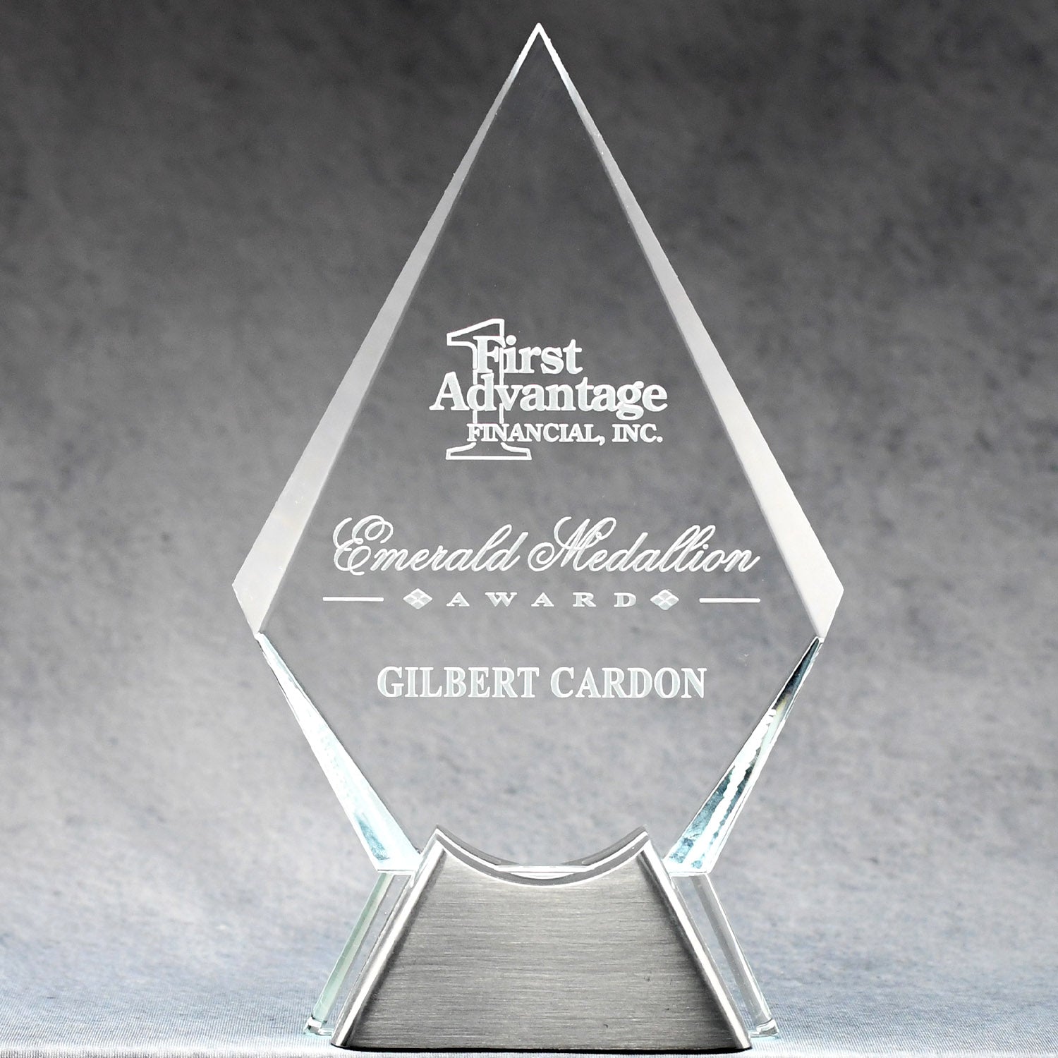 Crystal Diamond On Chrome Stand | Alliance Awards LLC.