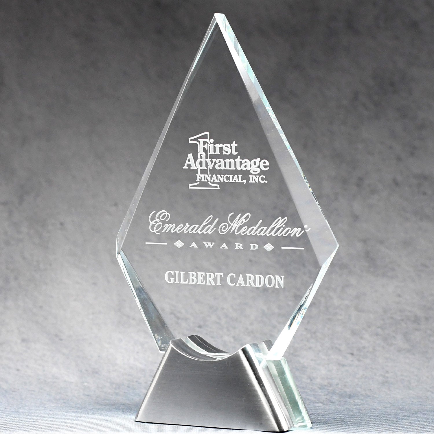 Crystal Diamond On Chrome Stand | Alliance Awards LLC.