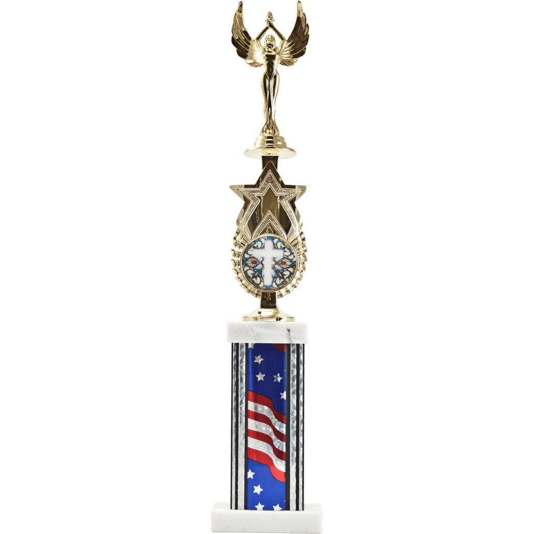 Exclusive Star Riser With Rectangle Column Award Trophy | Alliance Awards LLC.