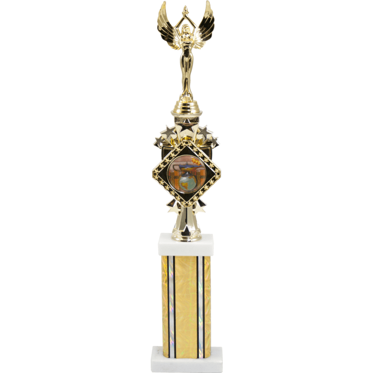 Diamond Series Trophy With A Square Column On A Marble Base | Alliance Awards LLC.