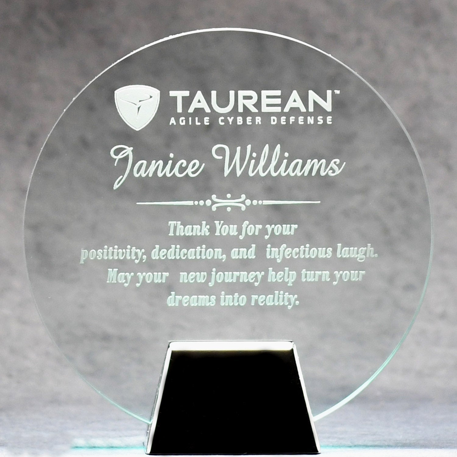 Jade Glass Circle With Chrome Stand | Alliance Awards LLC.