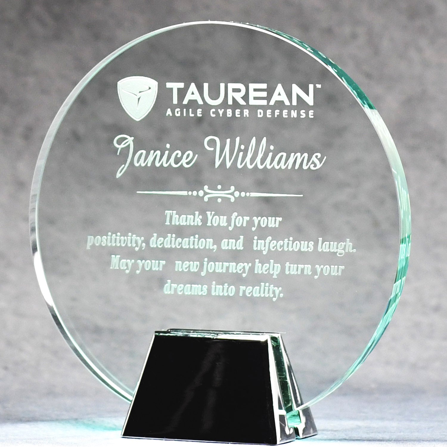 Jade Glass Circle With Chrome Stand | Alliance Awards LLC.