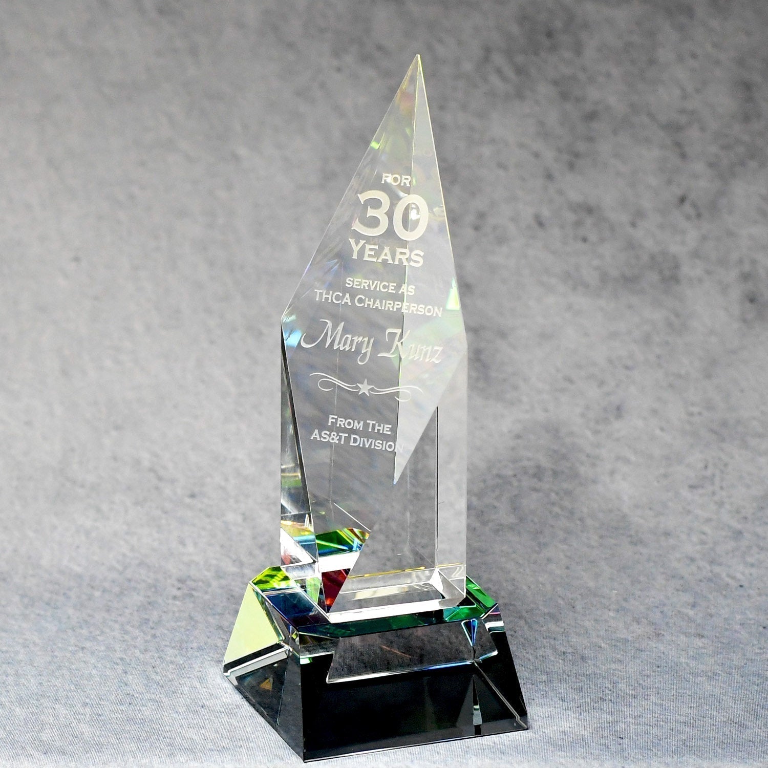 Spectra Color Crystal Spire | Alliance Awards LLC.