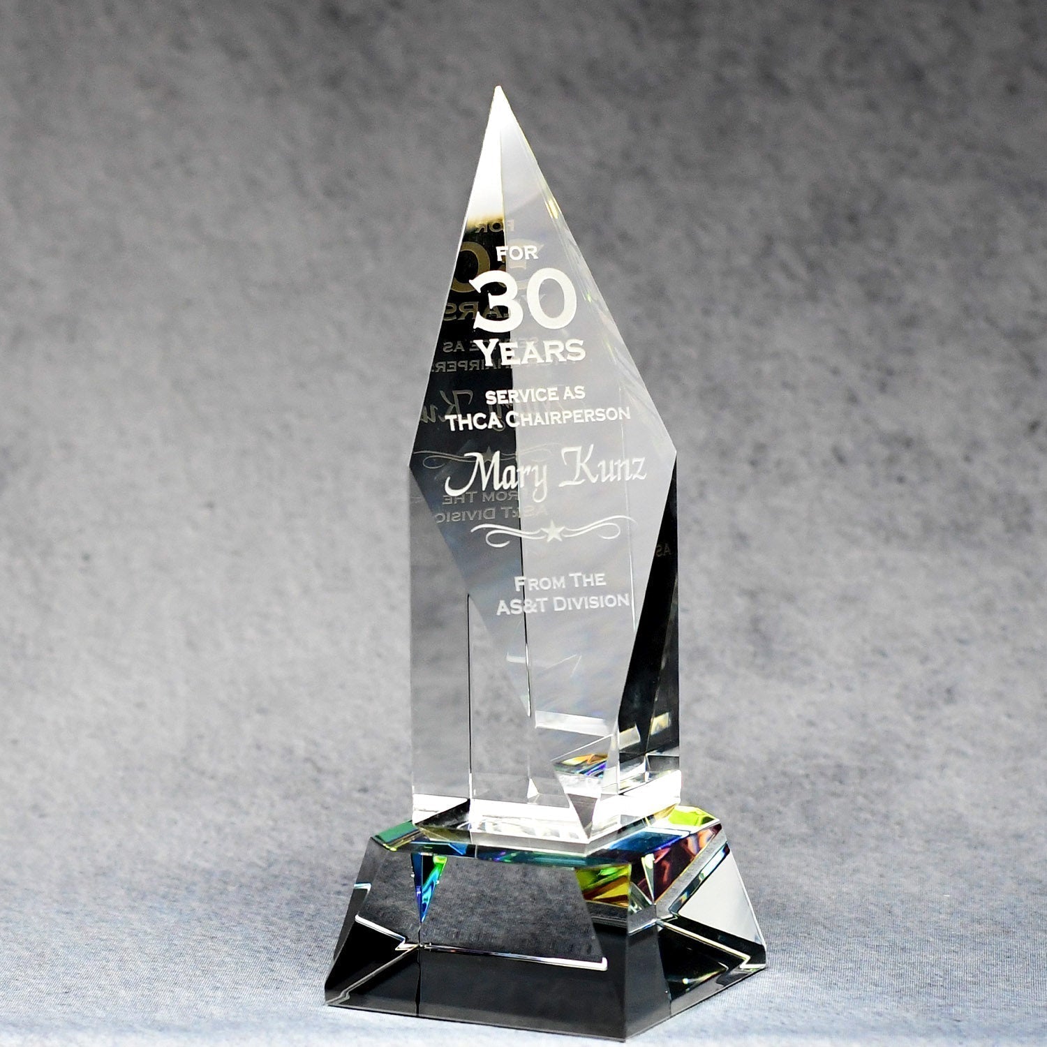 Spectra Color Crystal Spire | Alliance Awards LLC.