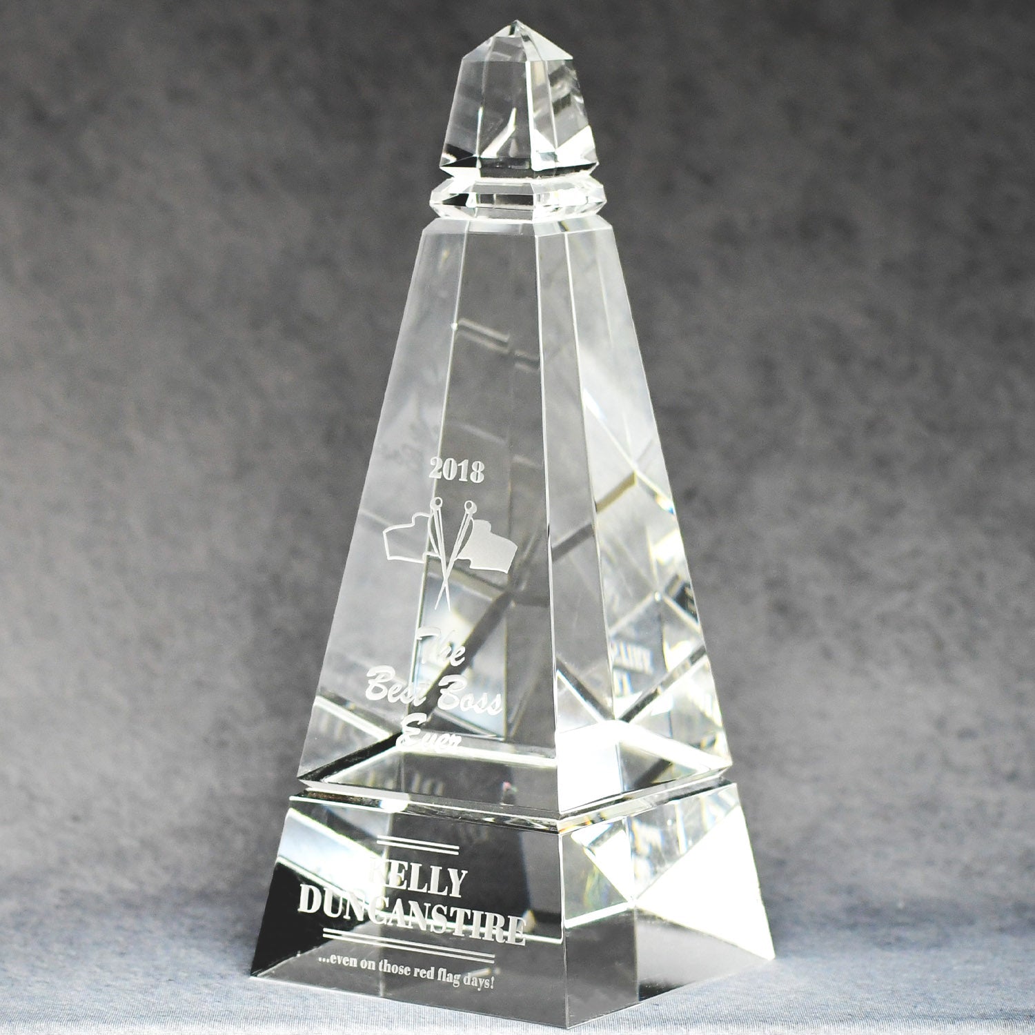 Multi-Faceted Optic Crystal Obelisk | Alliance Awards LLC.
