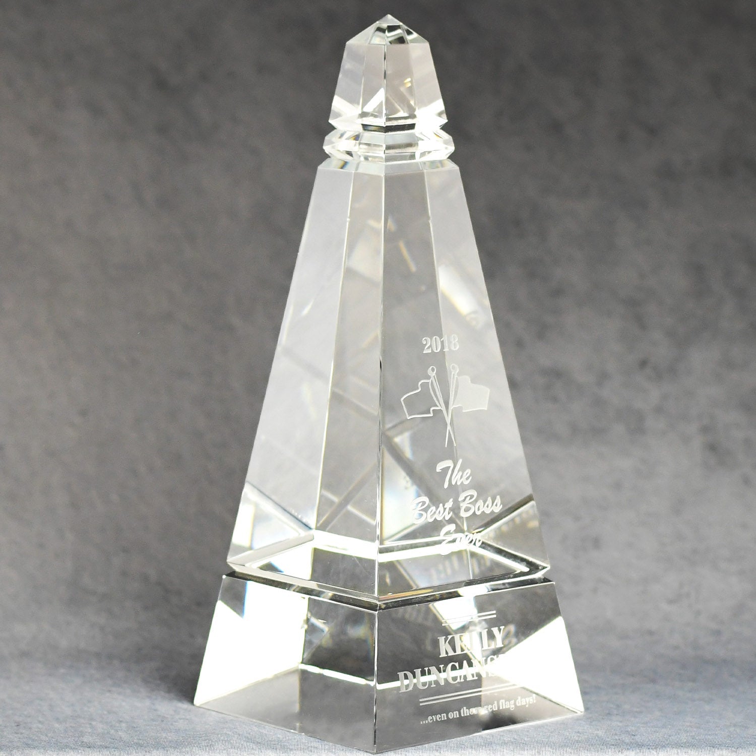 Multi-Faceted Optic Crystal Obelisk | Alliance Awards LLC.