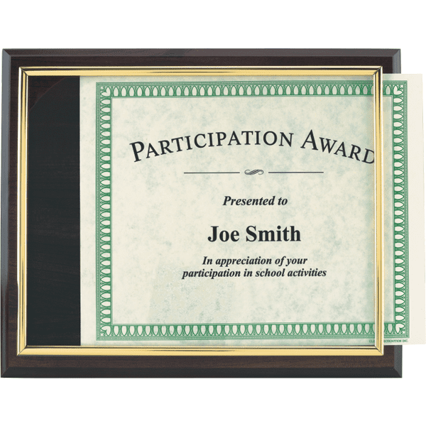 Slide-In Certificate Plaque | Alliance Awards LLC.